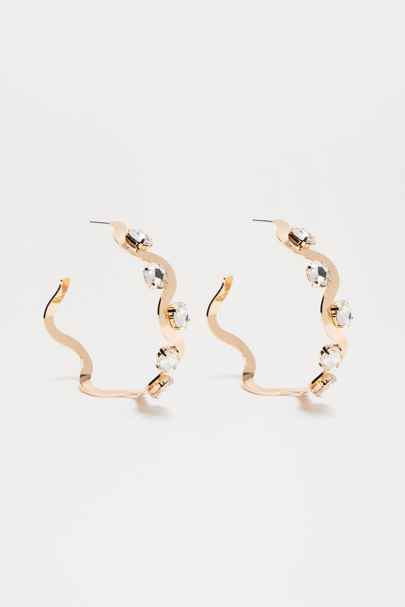 Groovy Glitz Hoop Earrings - Gold - Image 3