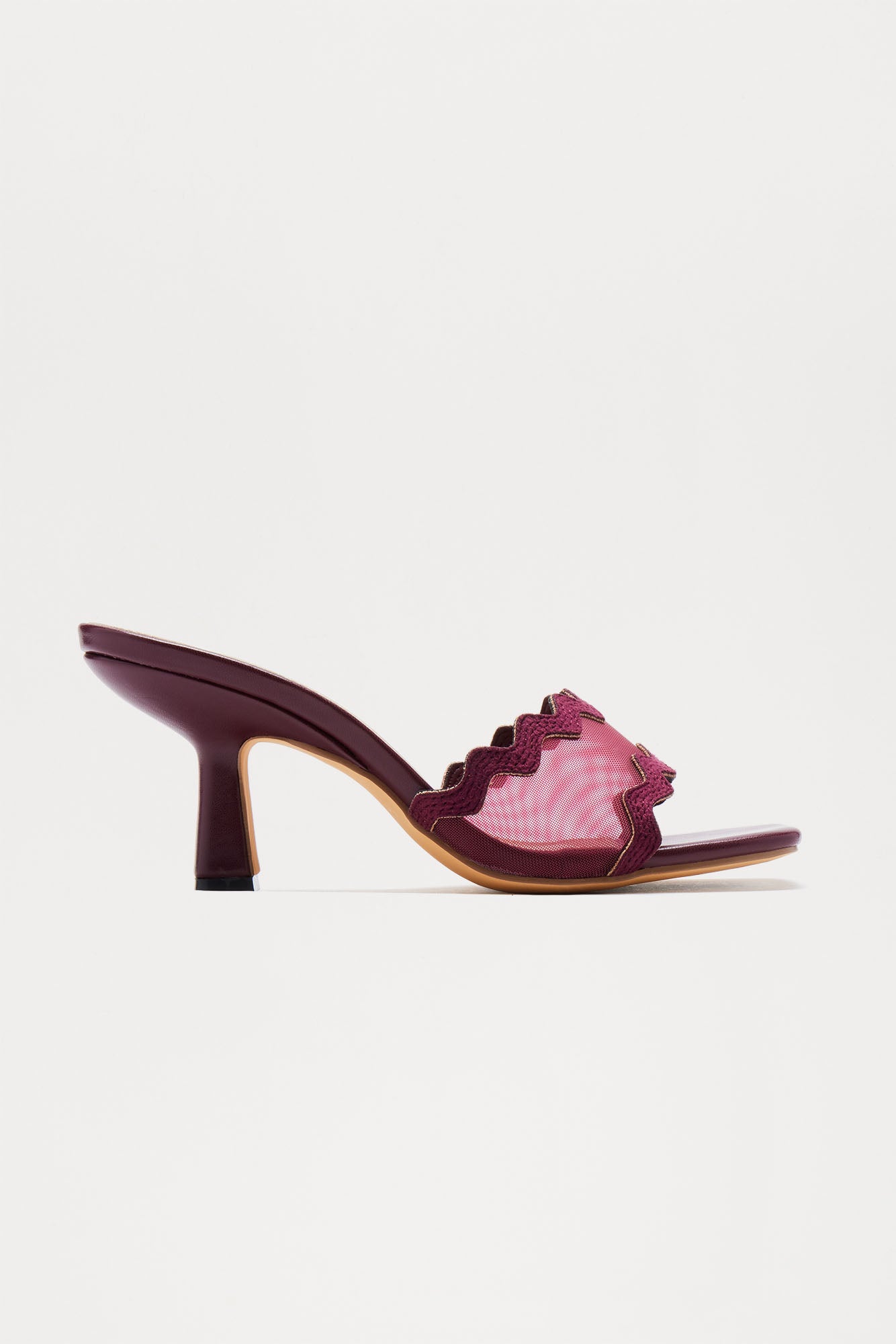 Austine Mesh Mules - Burgundy - Image 3