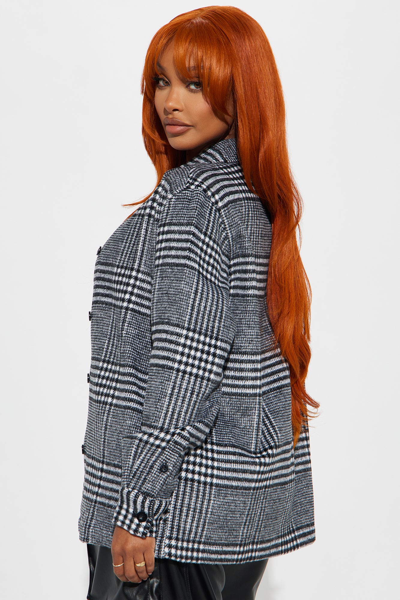 Forever Mine Plaid Shirt Jacket - Black/combo - Image 4