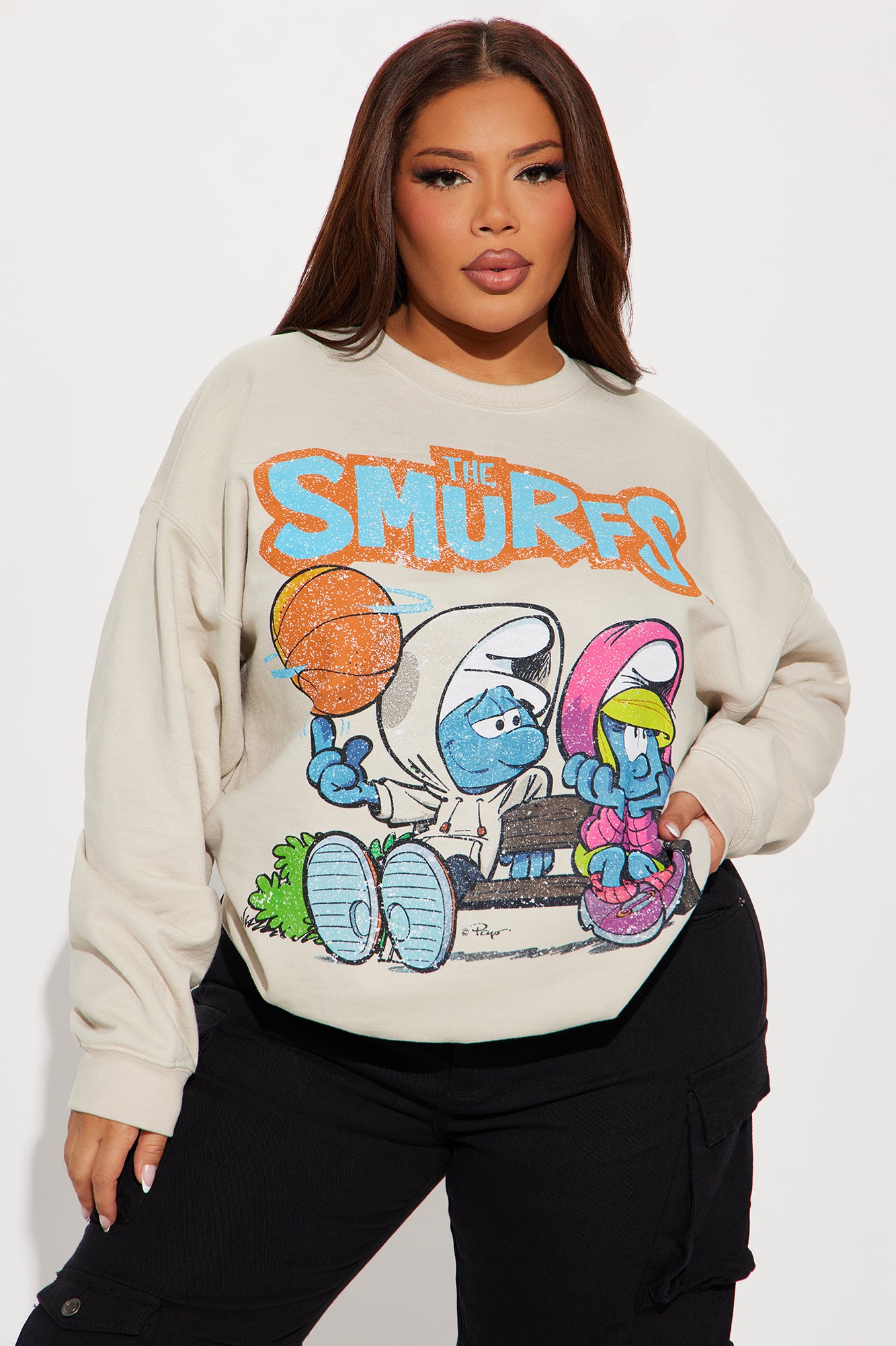 Smurfs Who's Got Game Sweatshirt - Sand - Image 5