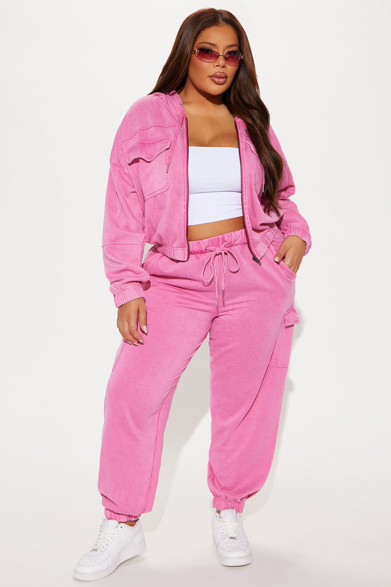 Fiona Fleece Jogger - Fuchsia - Image 4