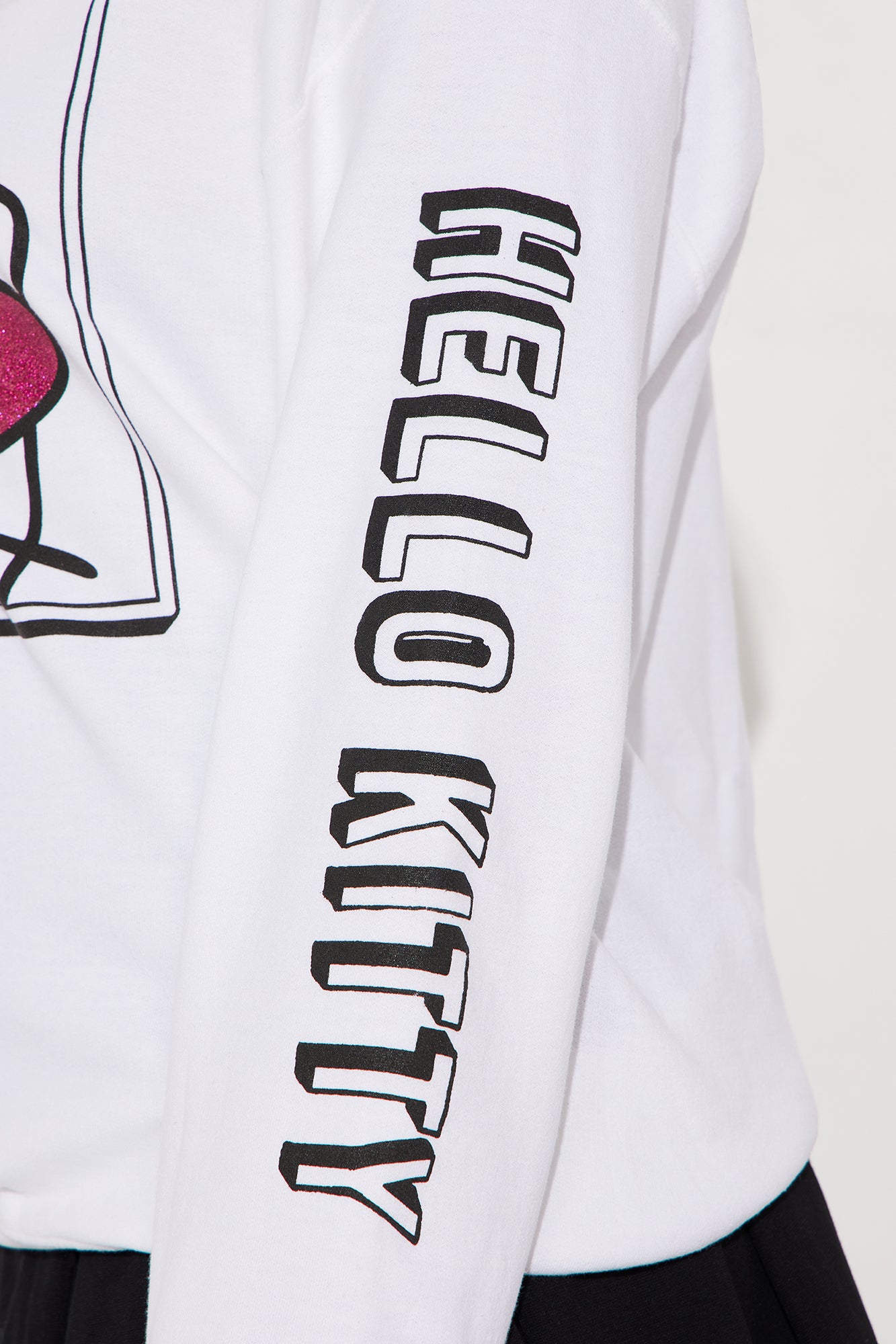 Hello Kitty Glitter Crew Neck Sweatshirt - White - Image 4