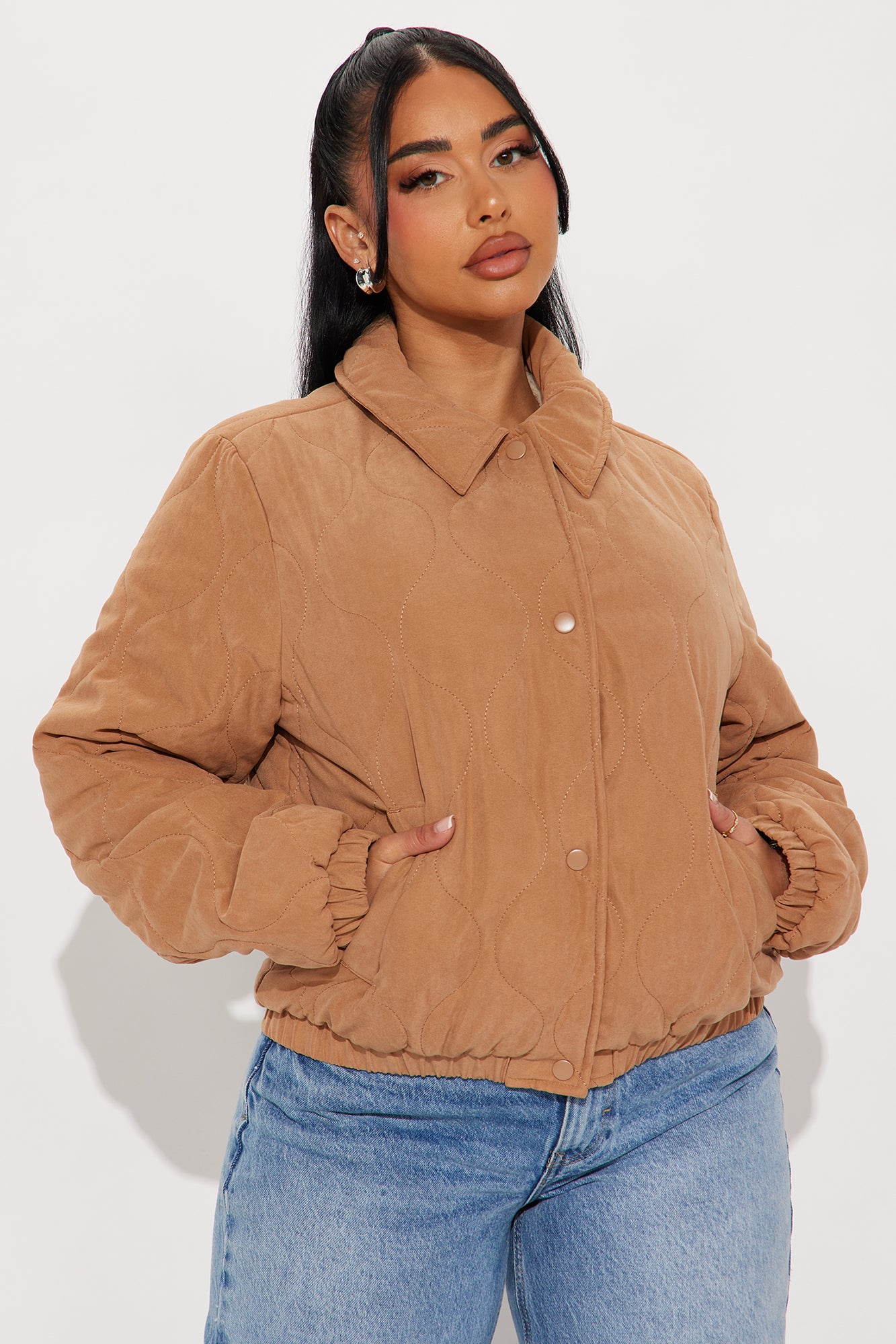 Beatrice Quilted Jacket - Tan - Image 3