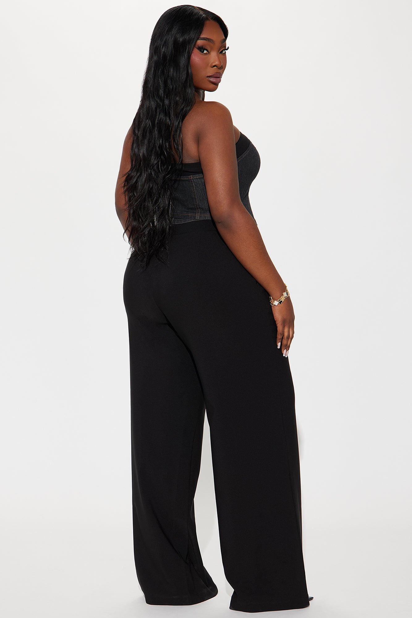 Demi Mixed Denim Pant Set - Black - Image 6