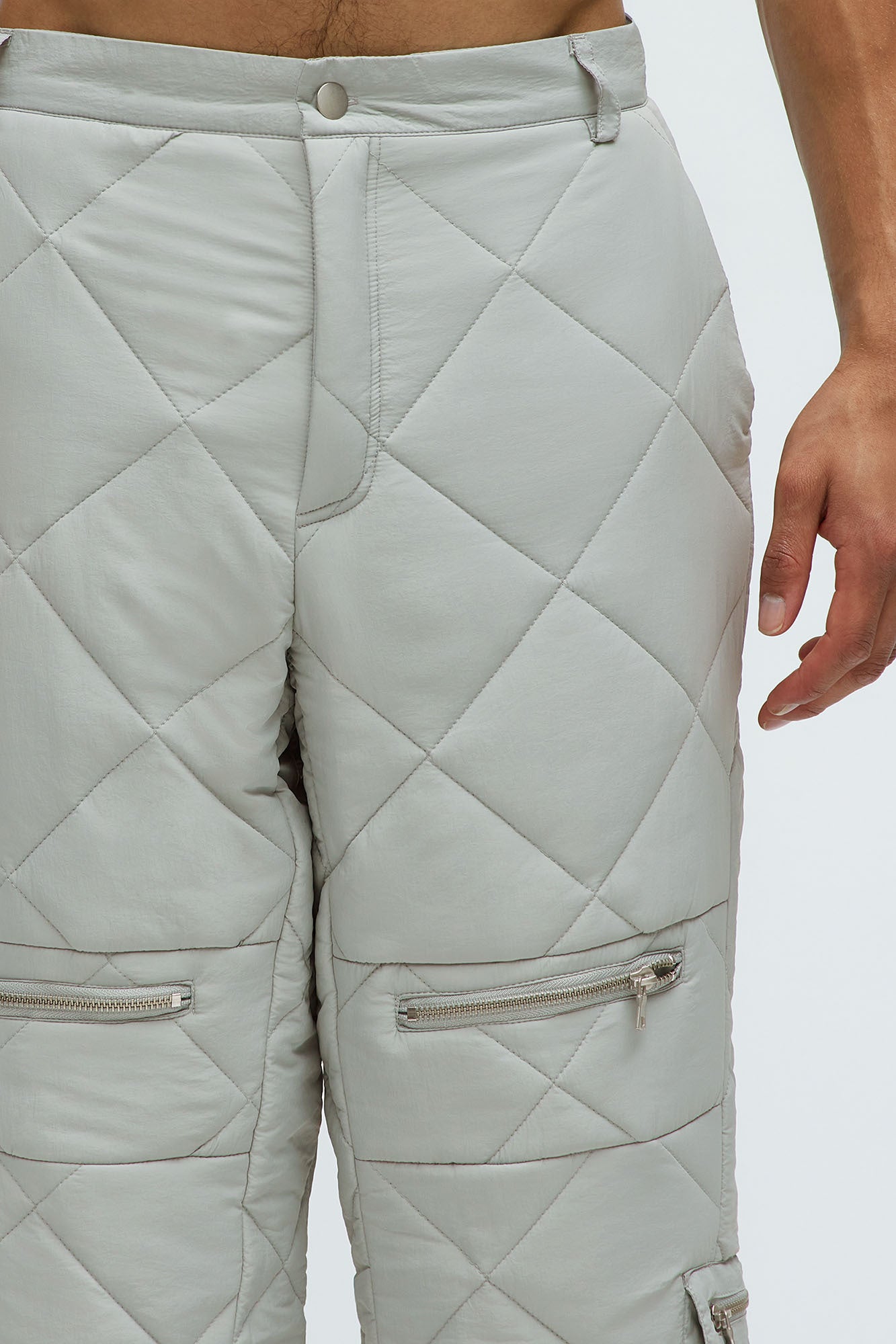 Dayton Straight Quilted Cargo Pants - Grey - Image 5