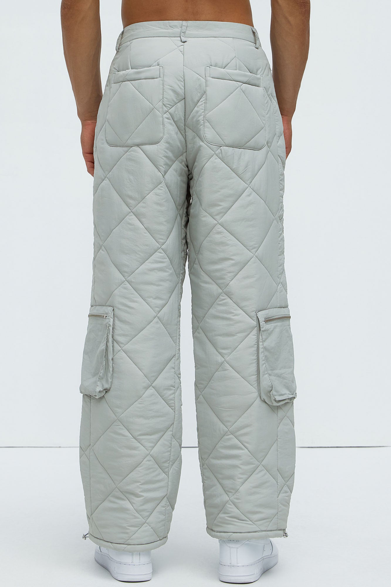 Dayton Straight Quilted Cargo Pants - Grey - Image 6