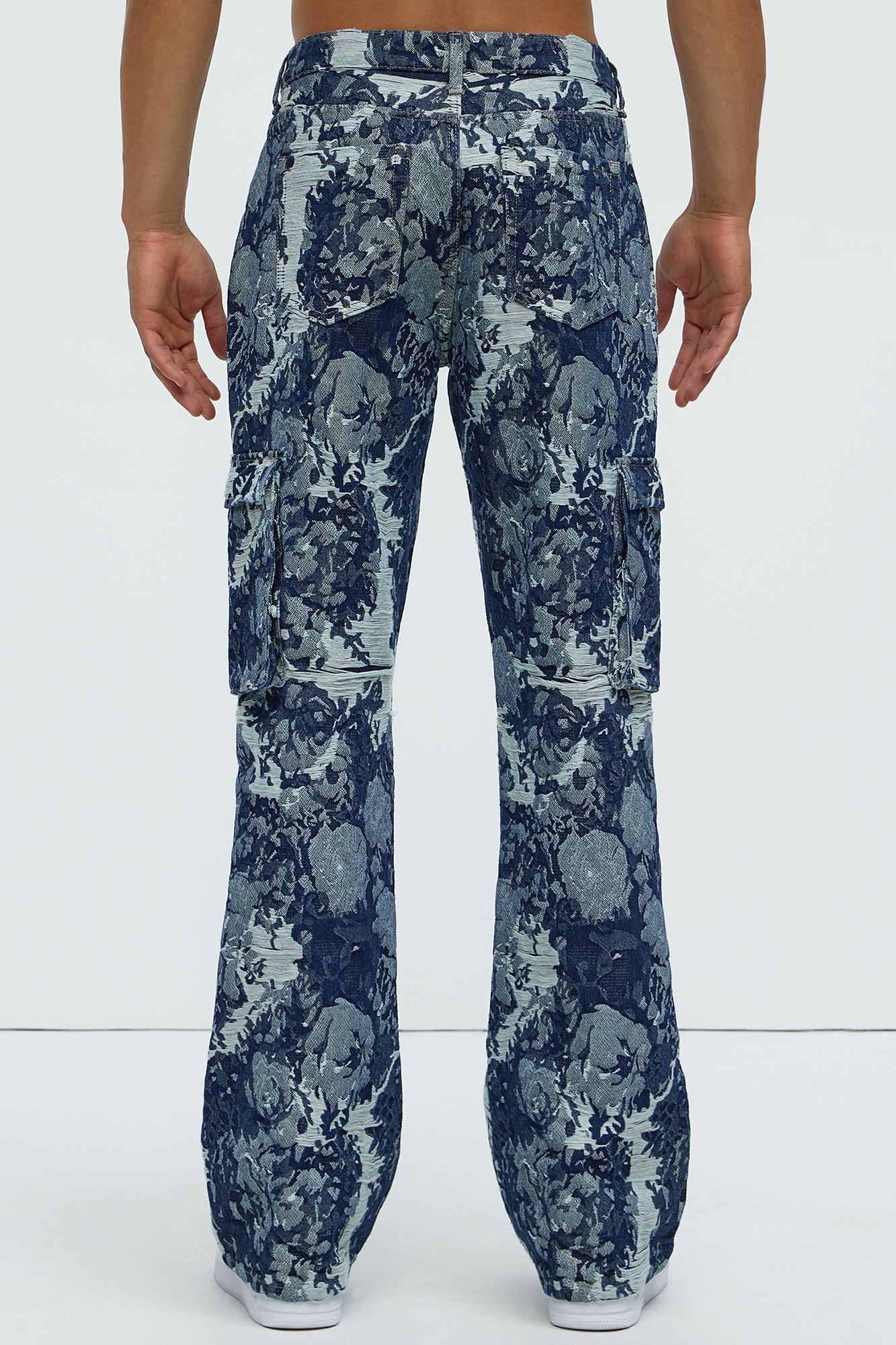 Inspired Stacked Skinny Flare Jeans - Dark Wash - Image 5