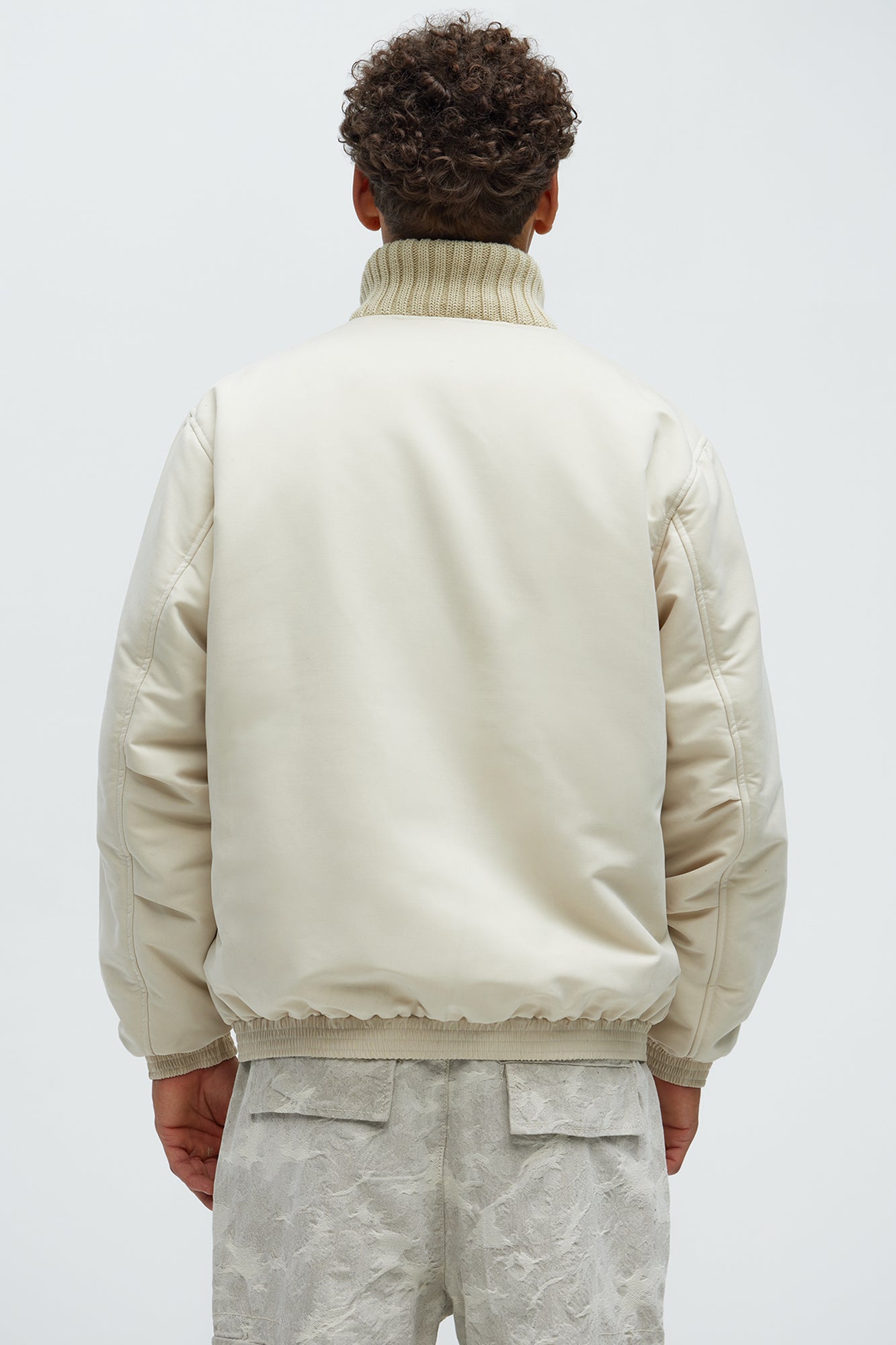 Back To U Bomber Jacket - Beige - Image 4