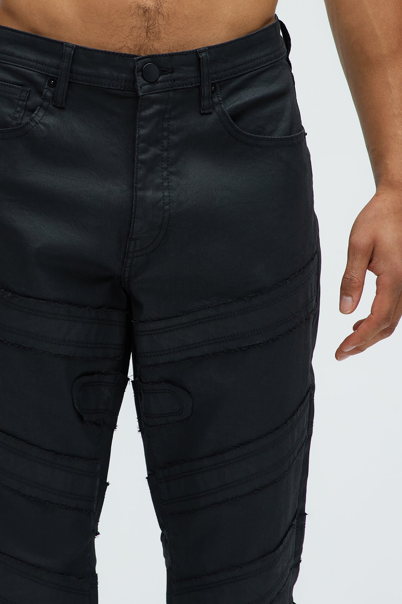 About Fray Stacked Skinny Jeans - Black - Image 3