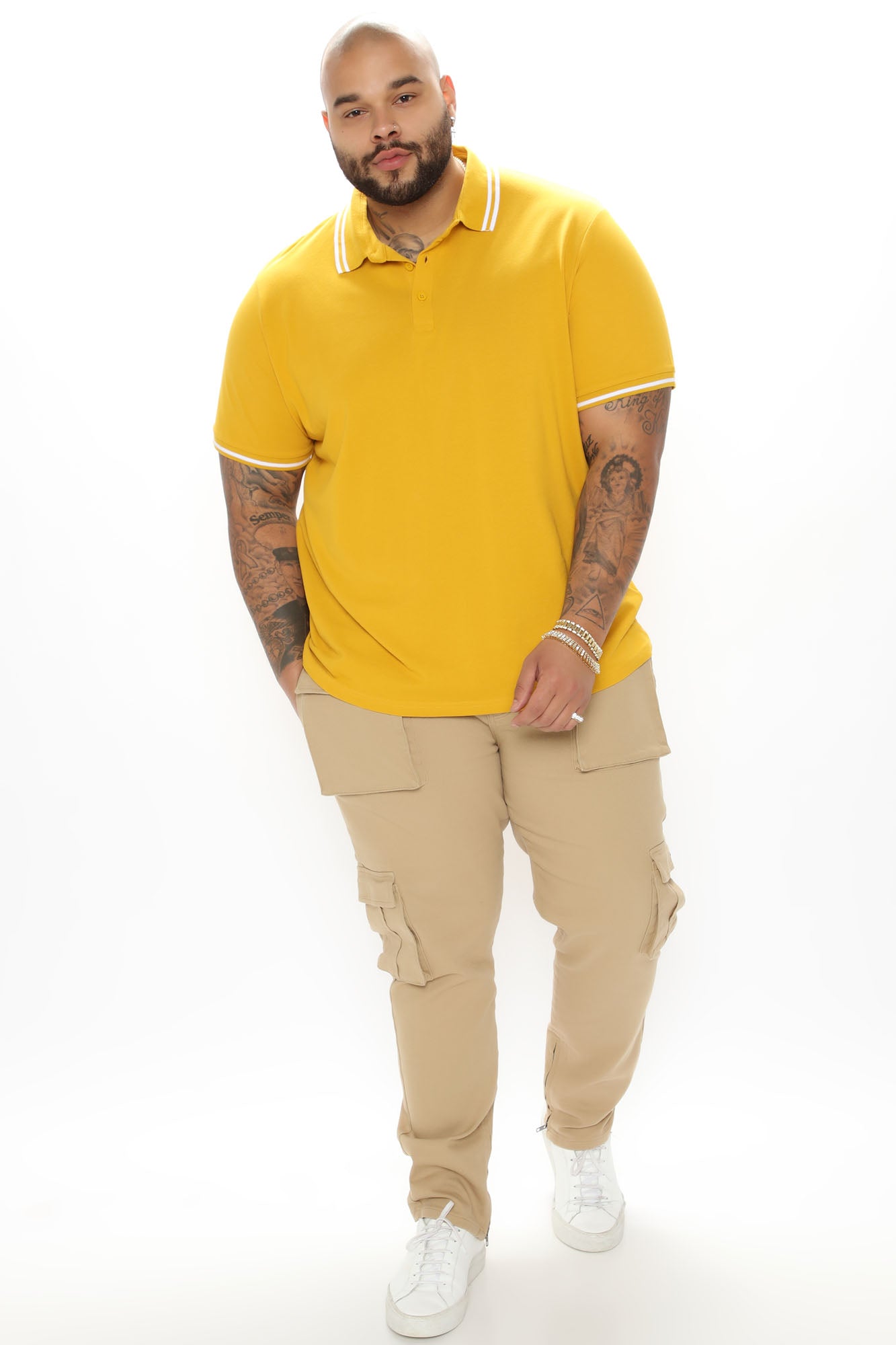 Wilson Short Sleeve Polo - Mustard - Image 5