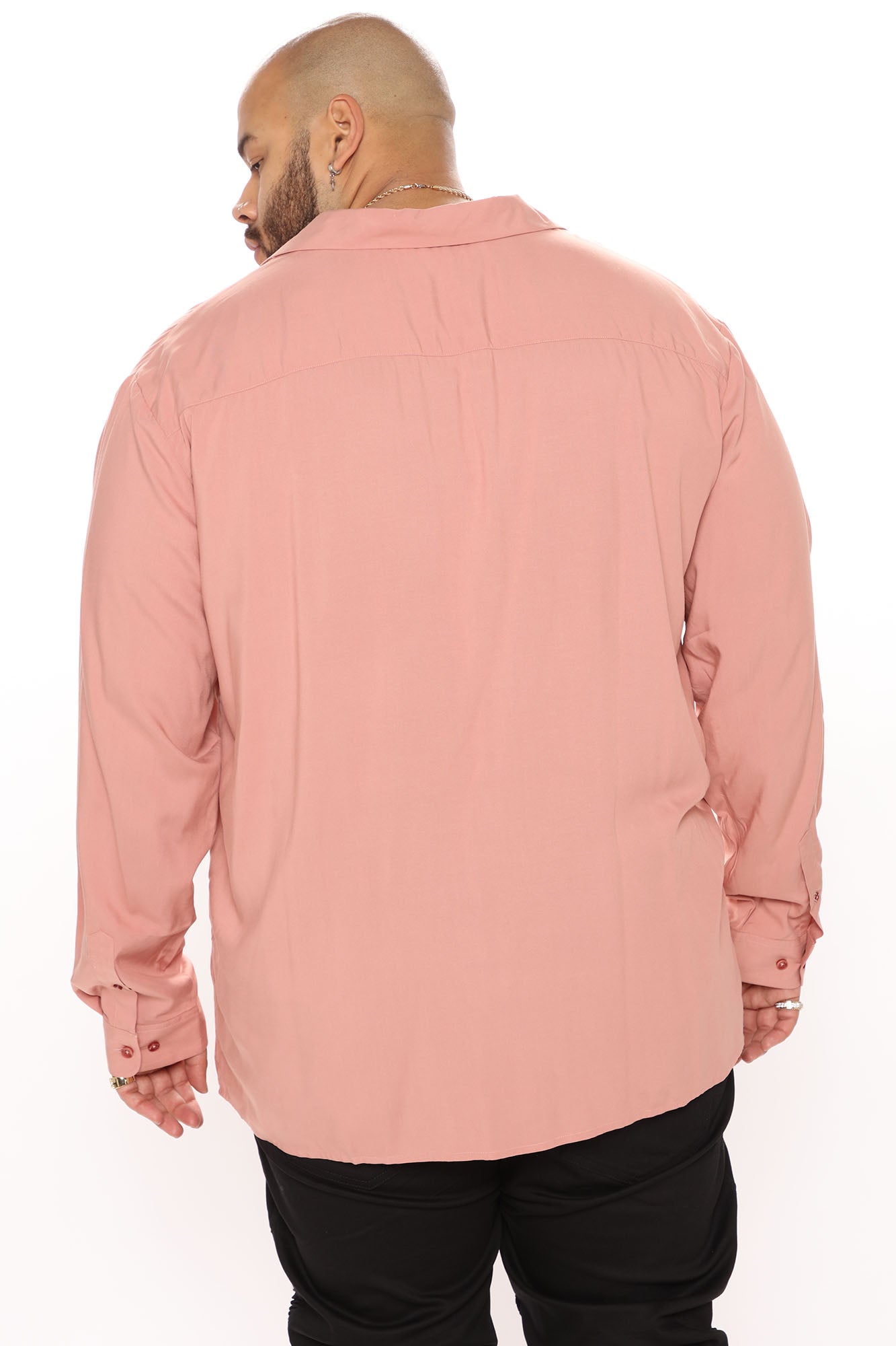 Dawson Relaxed Long Sleeve Button Up Shirt - Mauve - Image 13