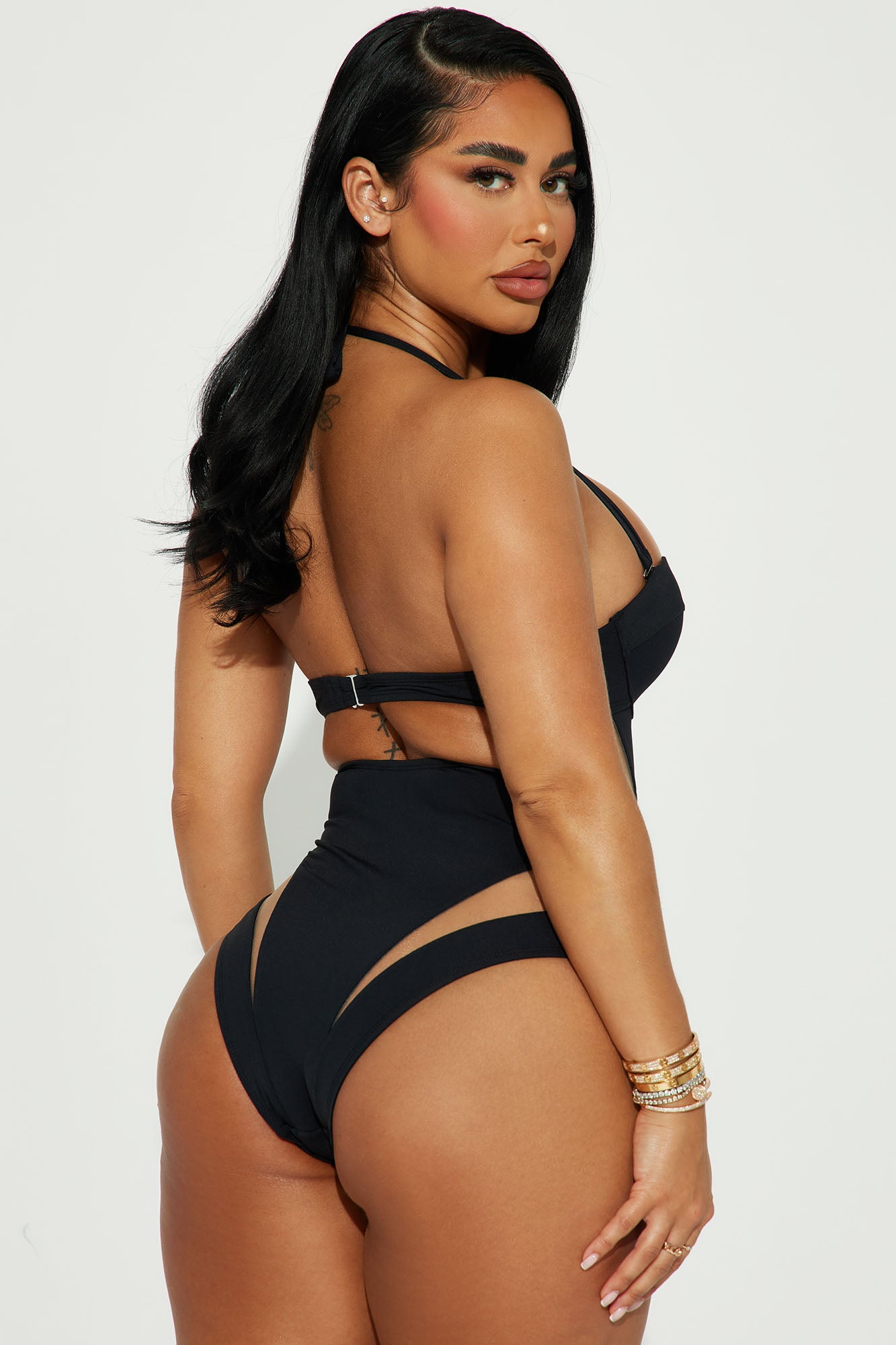 Megan Cutout 1 Piece Swimsuit - Black - Image 3