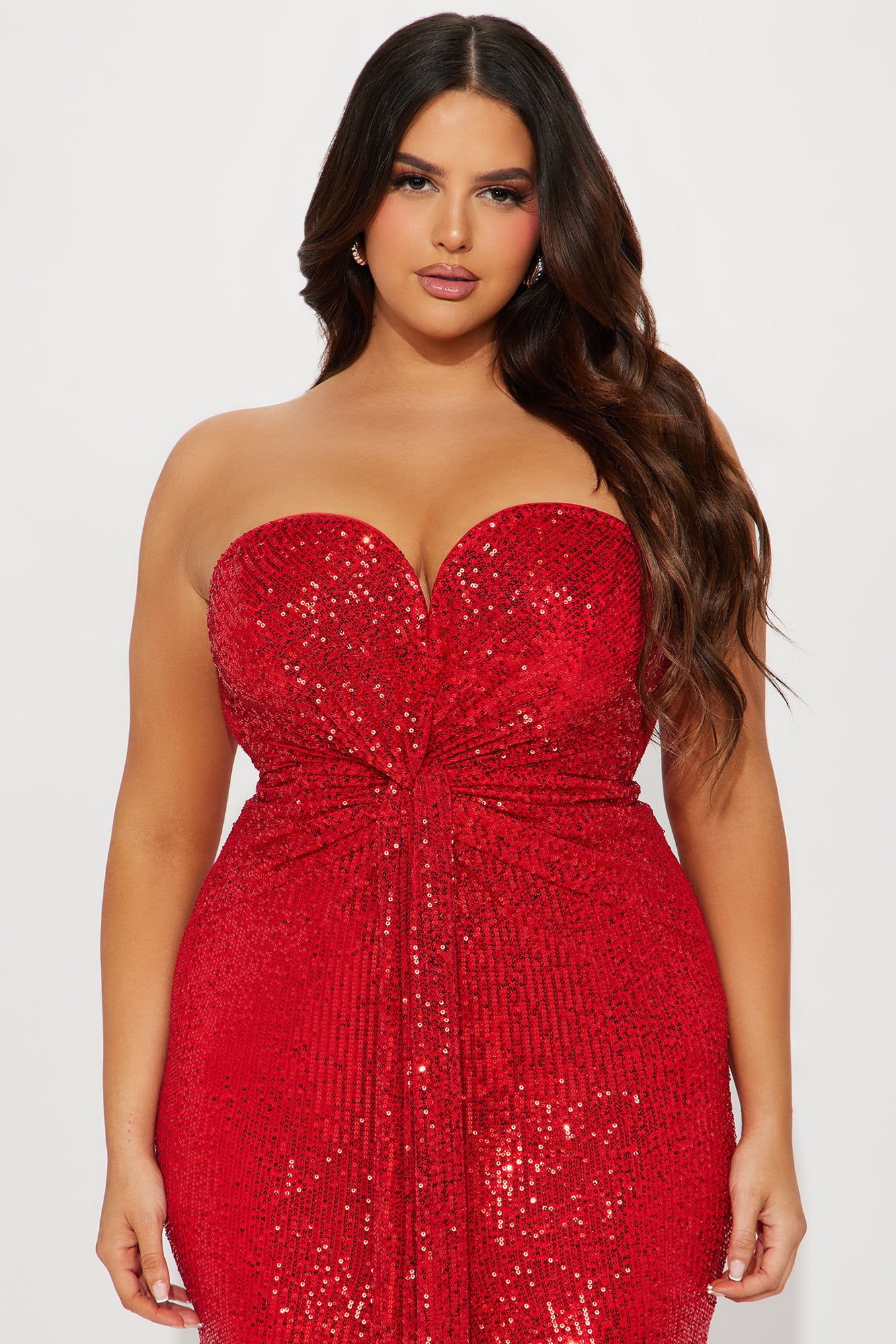 Celeste Sequin Maxi Dress - Red - Image 5
