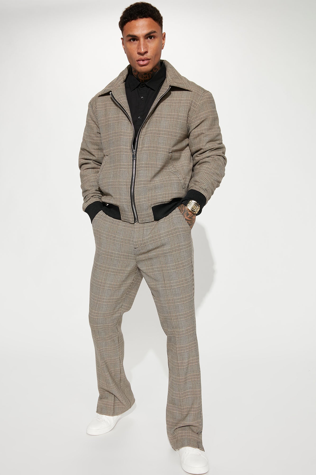 Anderson Plaid Bomber Jacket - Camel/combo - Image 5