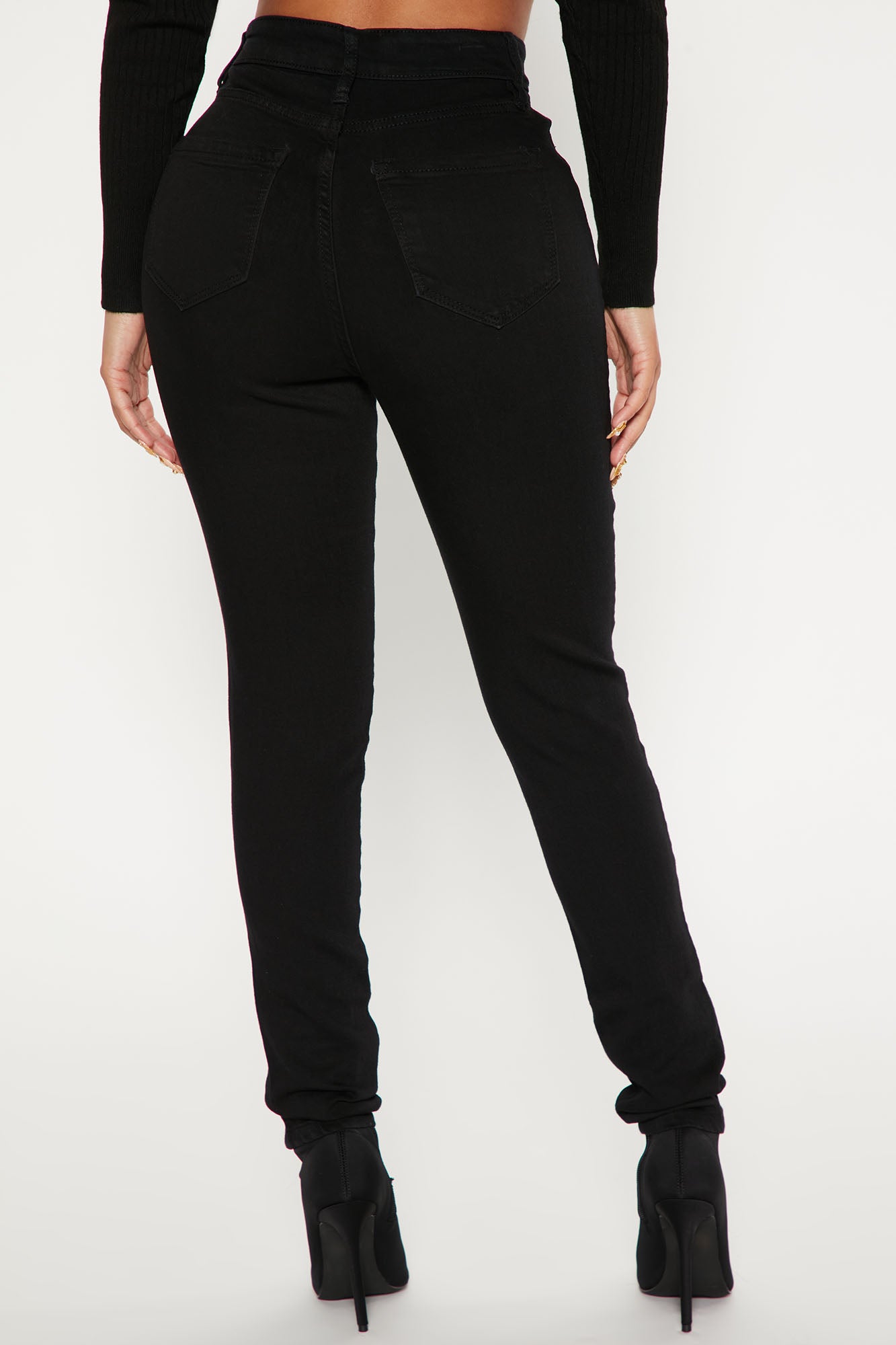 Petite Classic High Waist Skinny Jeans - Black - Image 3