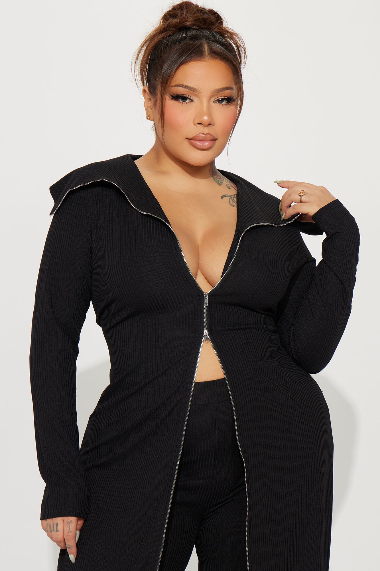 Sort Through It Ribbed Jumpsuit - Black - Image 5