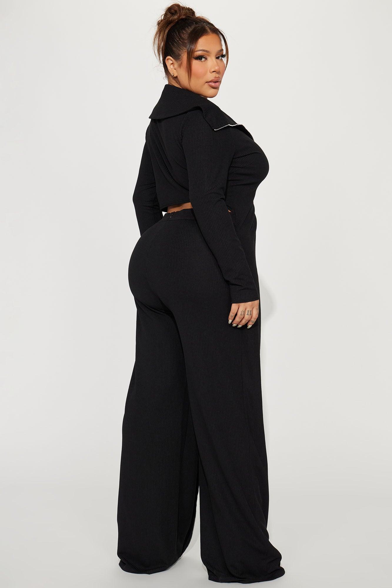 Sort Through It Ribbed Jumpsuit - Black - Image 6