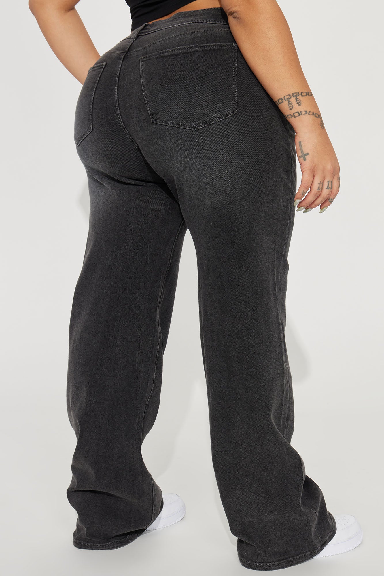 Lost As Always Stretch Baggy Jeans - Black Wash - Image 6