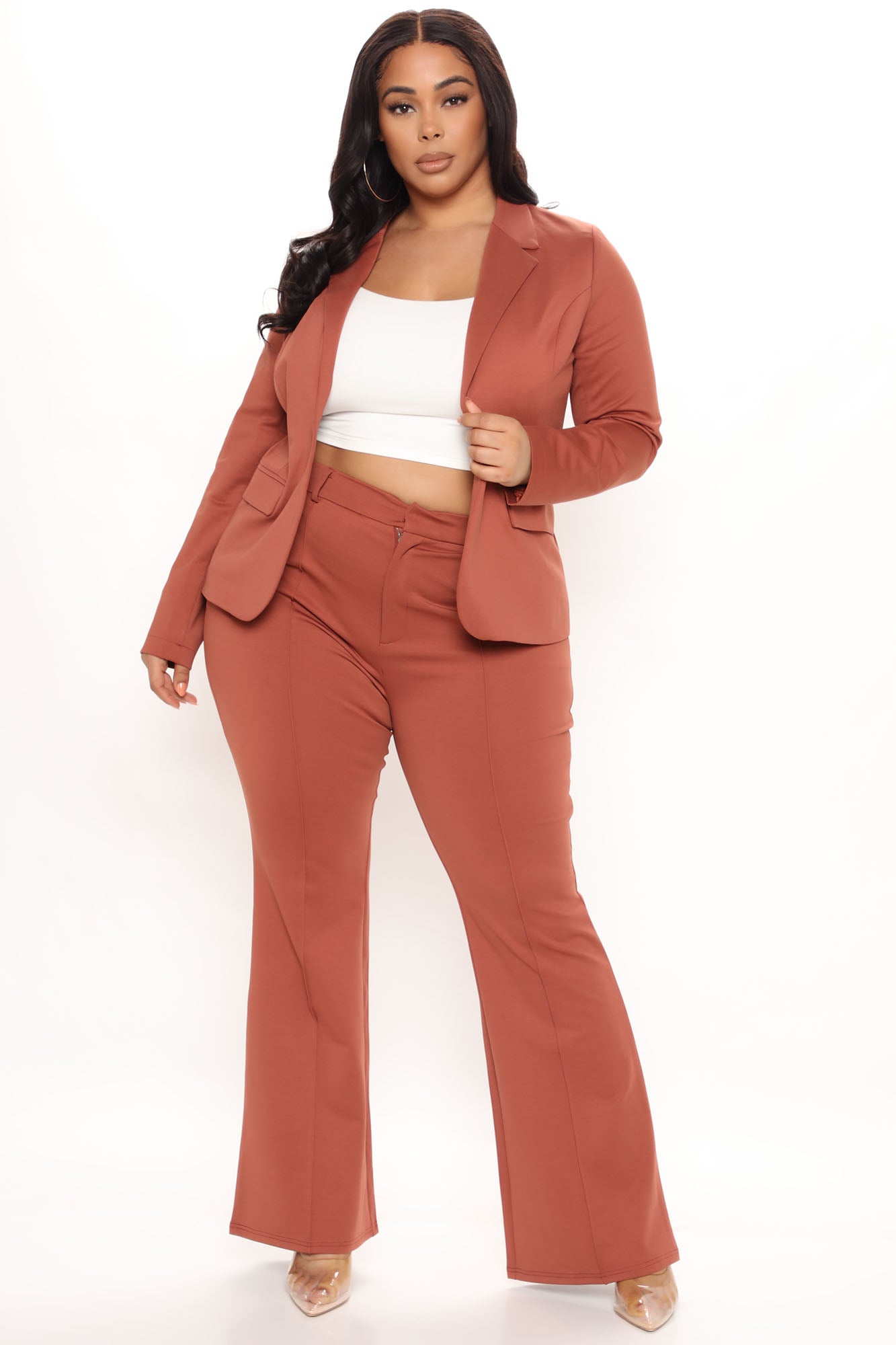 Business Per Usual Blazer Pant Set - Cognac - Image 5