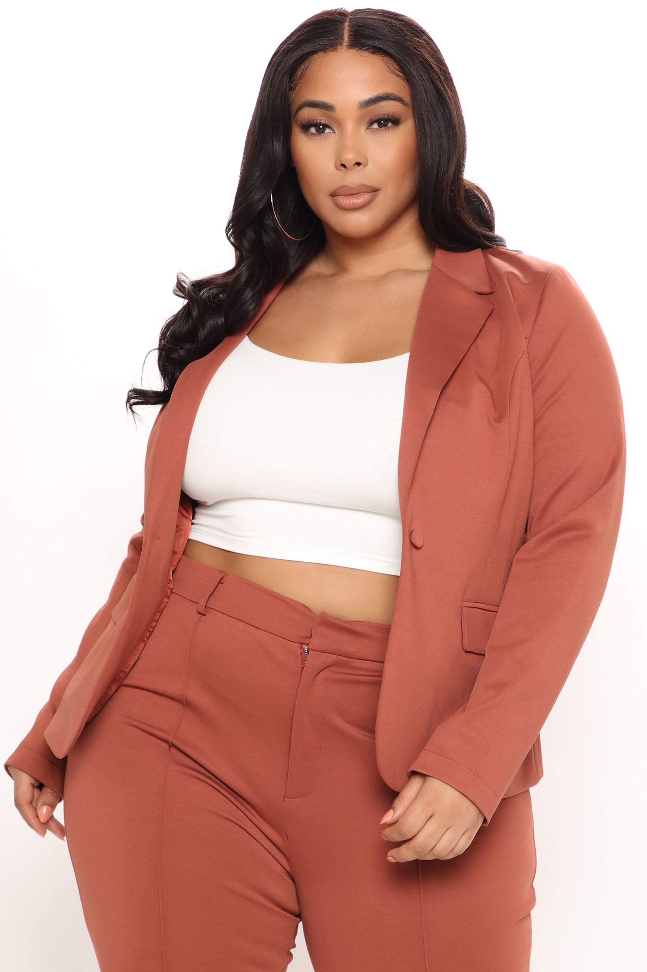 Business Per Usual Blazer Pant Set - Cognac - Image 6