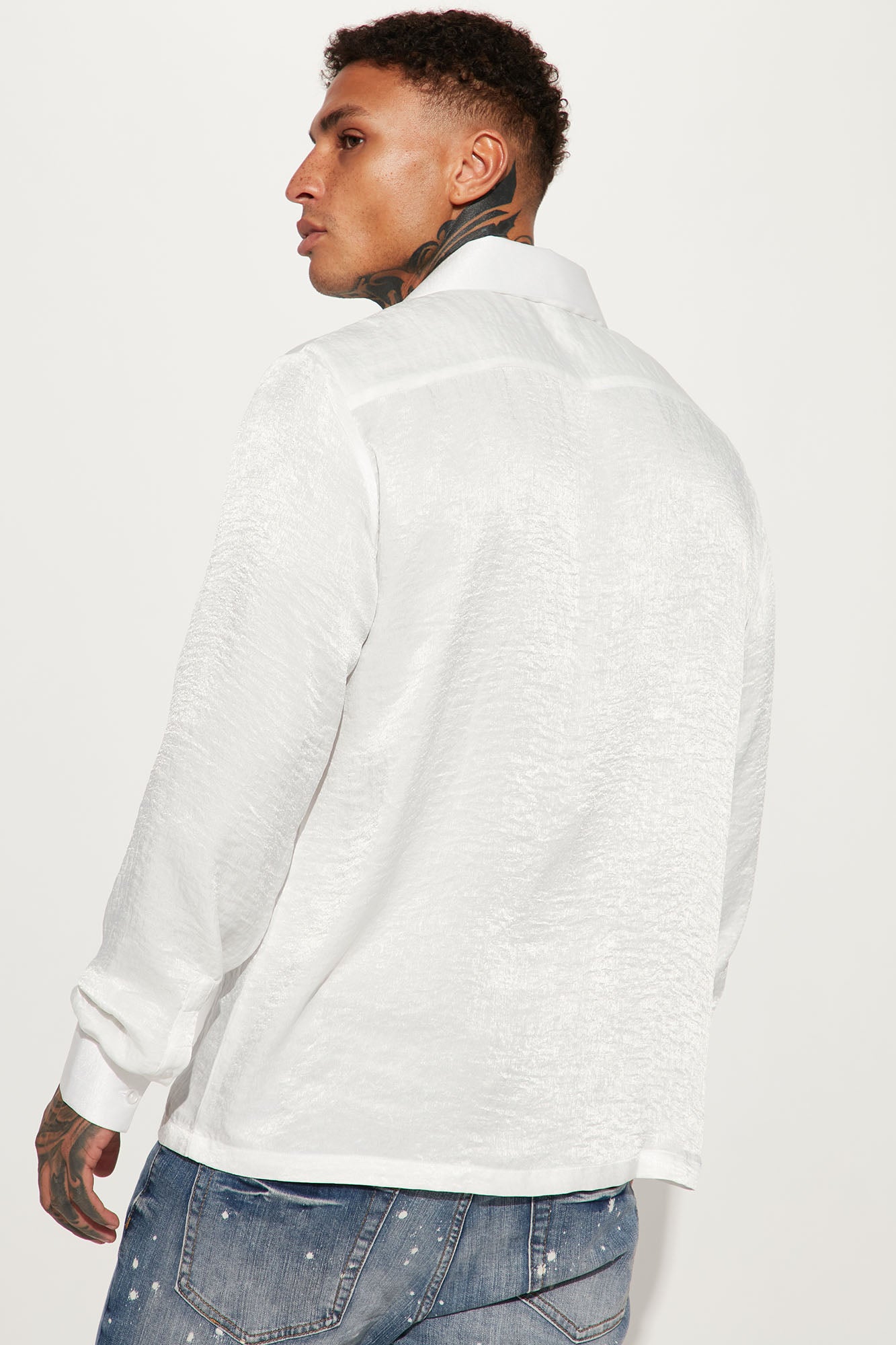 Time To Shine Long Sleeve Button Up Shirt - White - Image 4