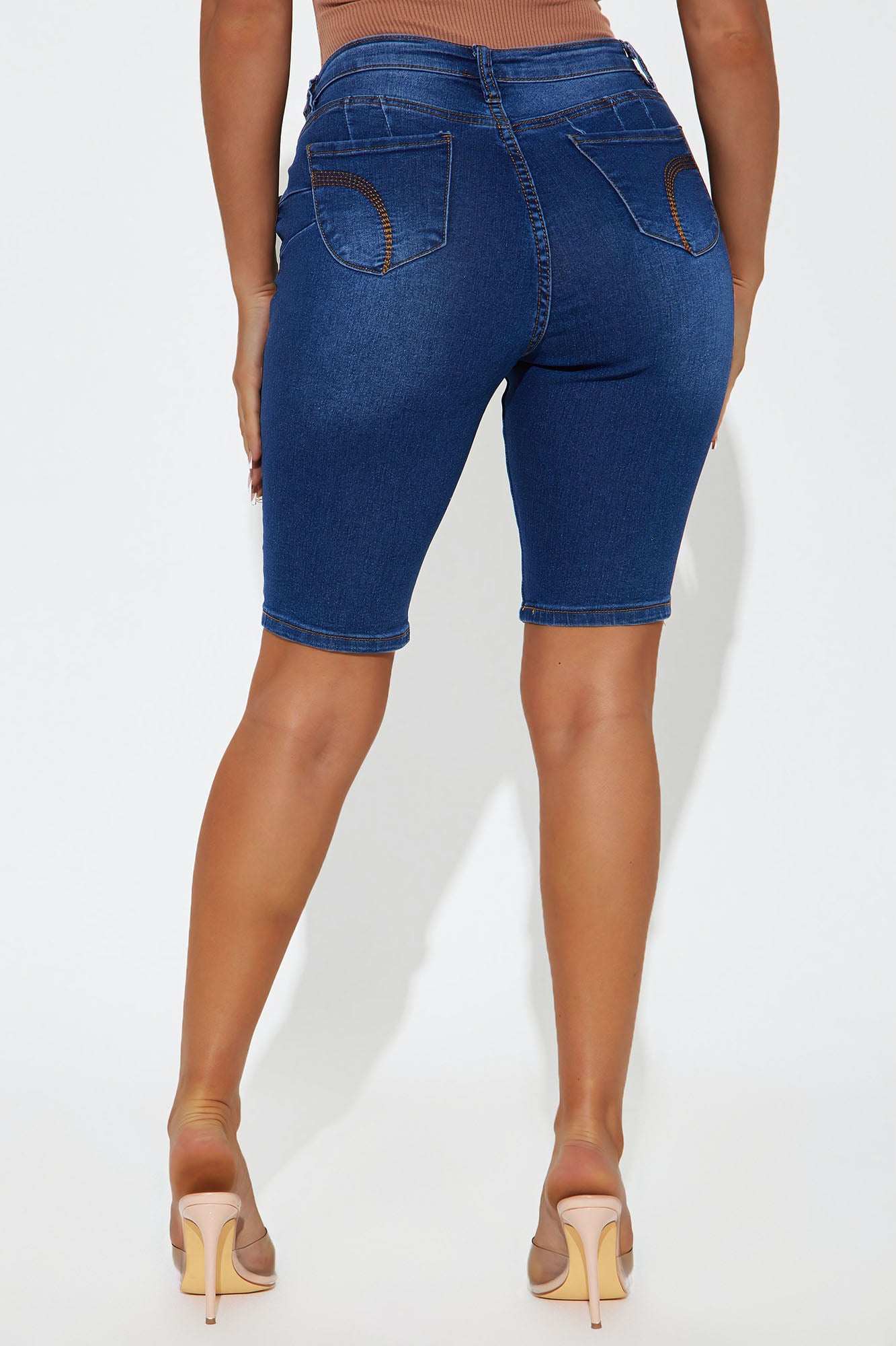 Cataliya Booty Lifting Denim Bermudas - Dark Wash - Image 3
