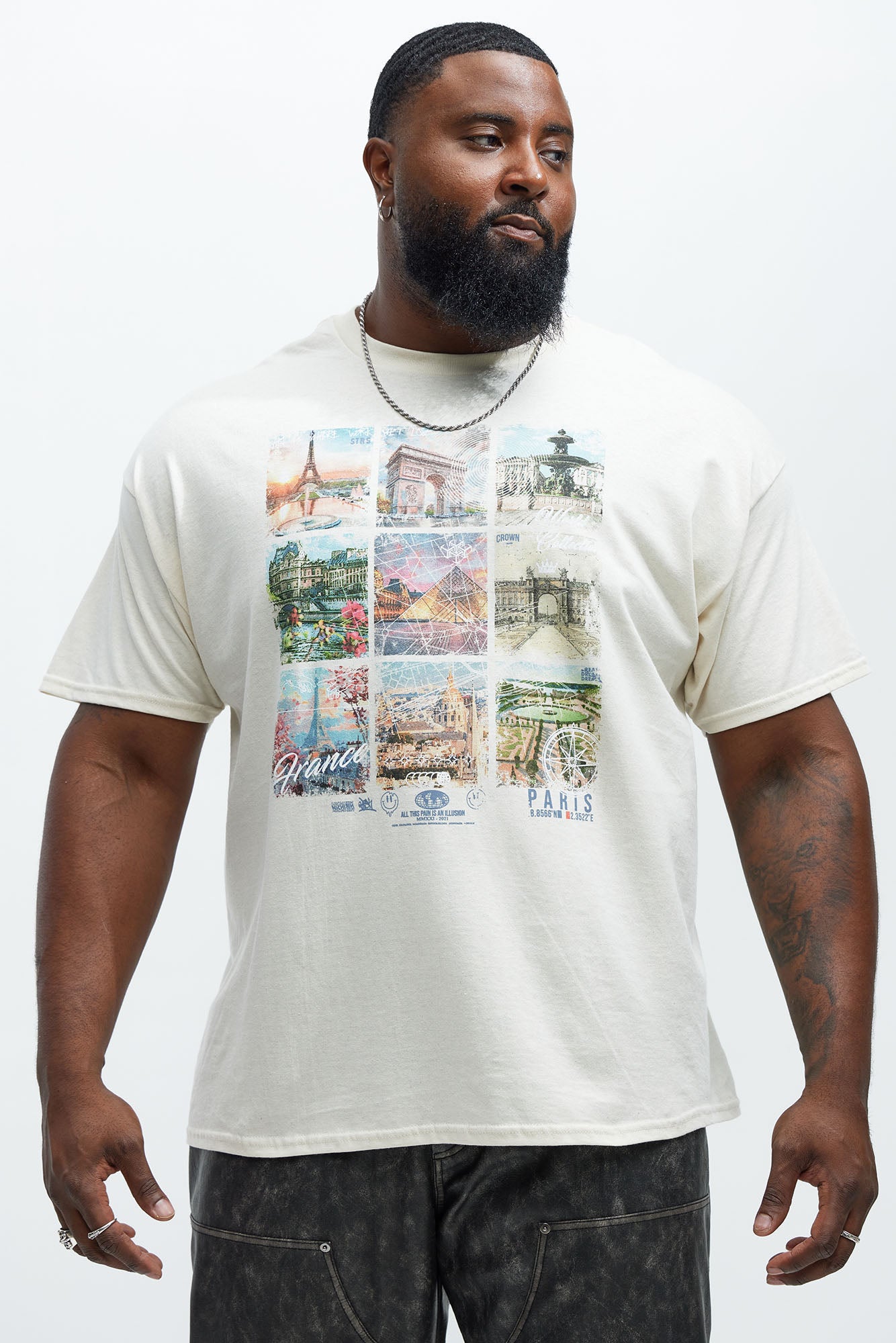 The City Of Love Short Sleeve Tee - Natural/Combo - Image 4