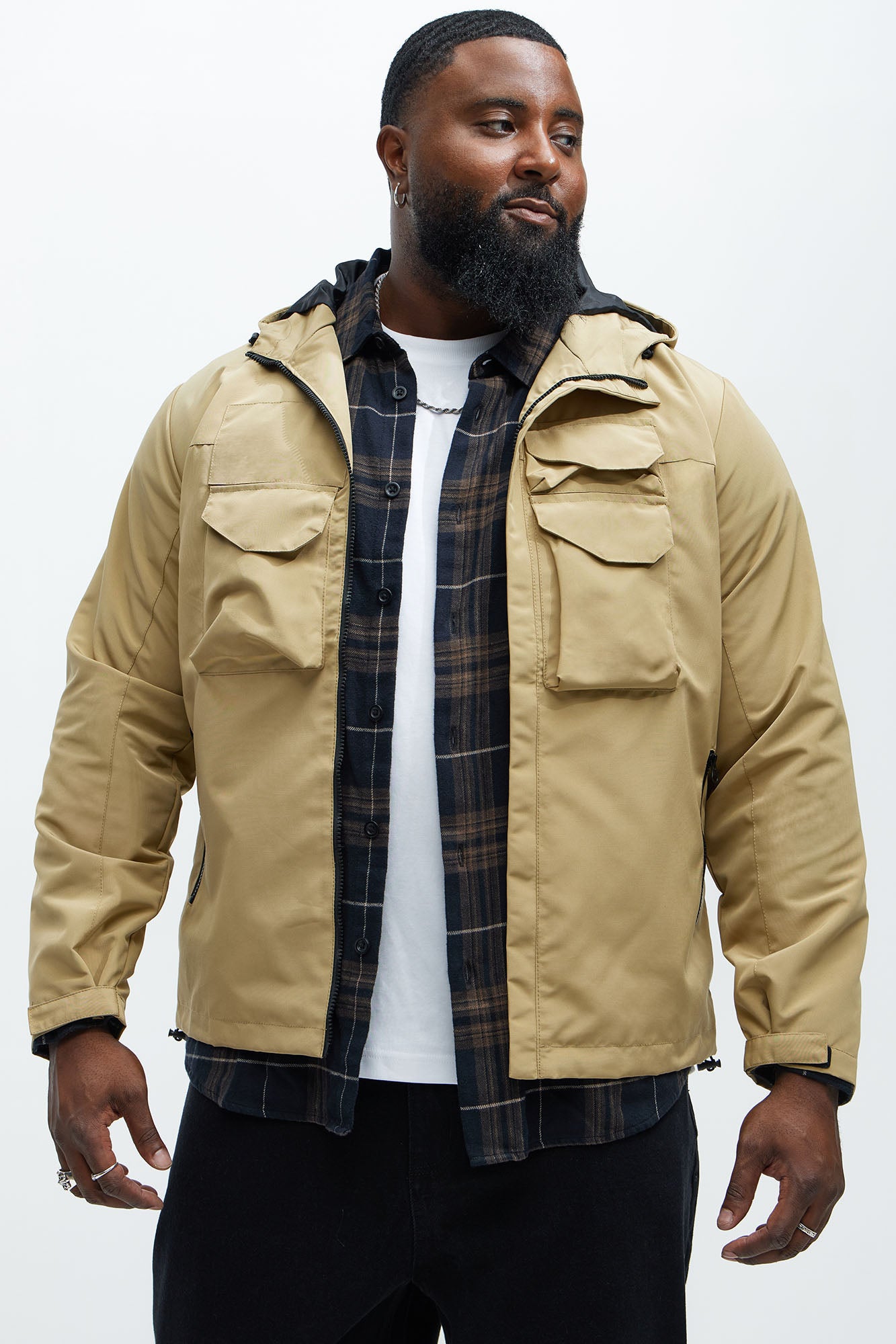 Centered 4 Pocket Anorak Jacket - Khaki - Image 5