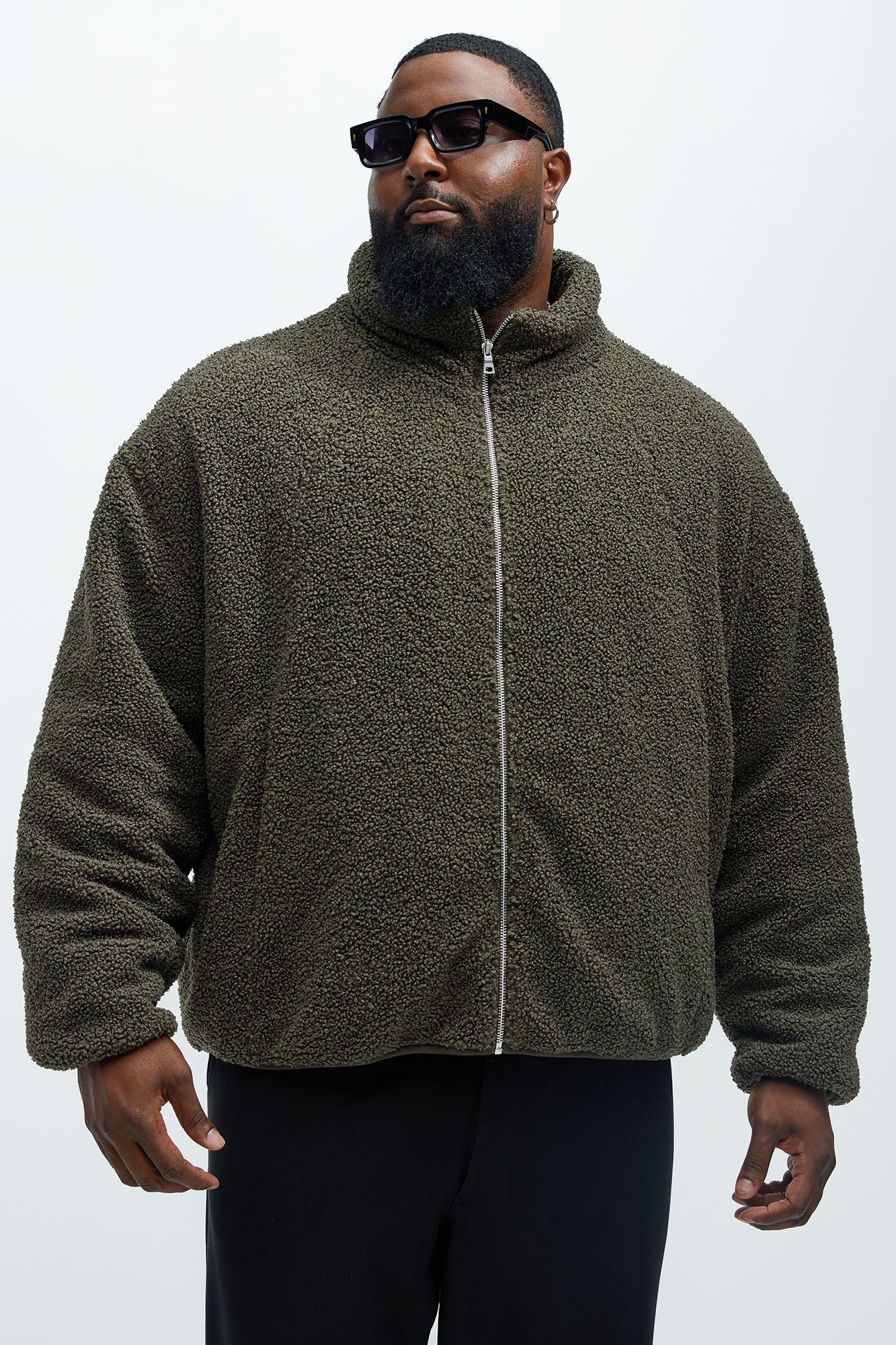 Sun's Up Sherpa Jacket - Olive - Image 5