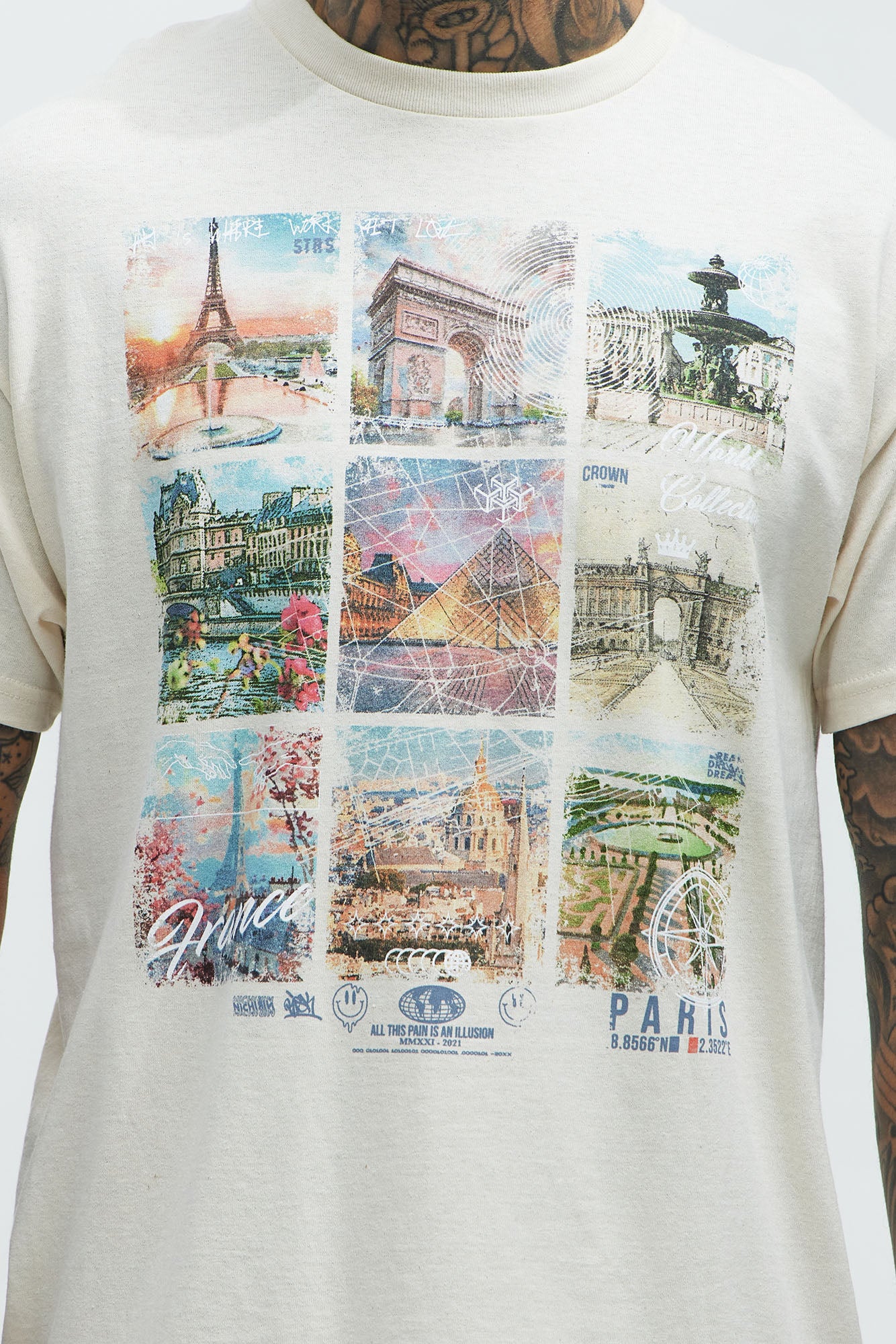The City Of Love Short Sleeve Tee - Natural/Combo - Image 3