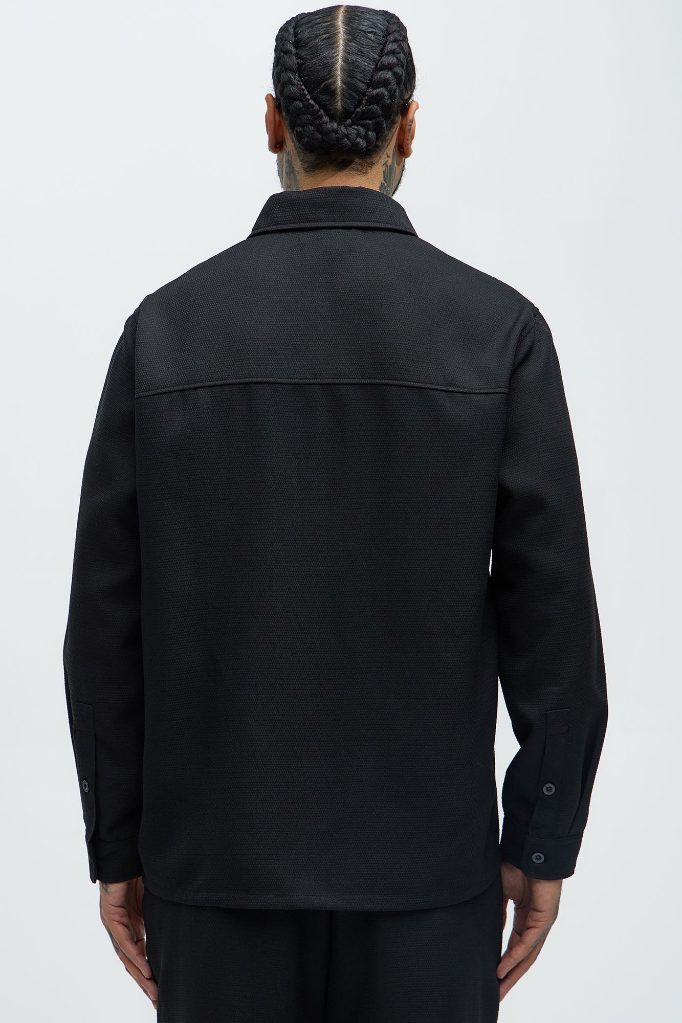Kerr Textured Button Up Shirt - Black - Image 4