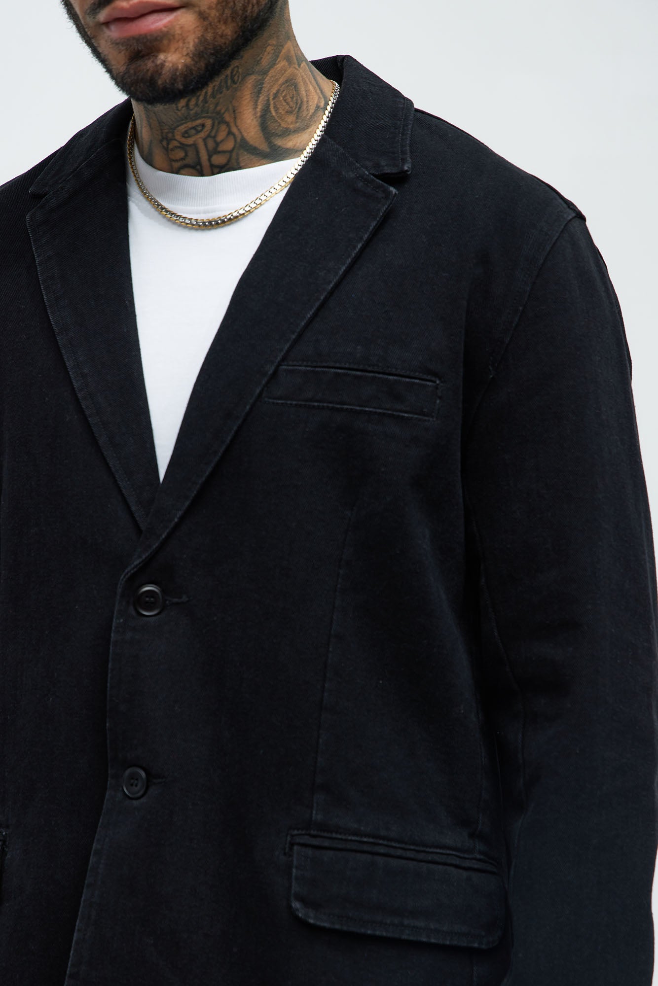 Belle Denim Blazer - Black - Image 3