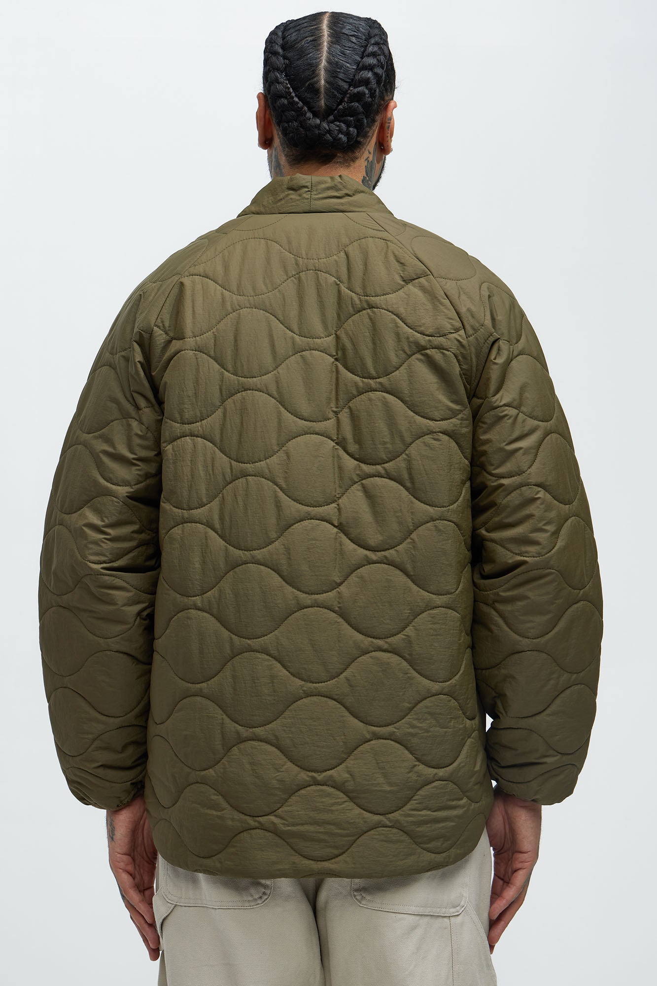 Good Luck Quilted Jacket - Olive - Image 4