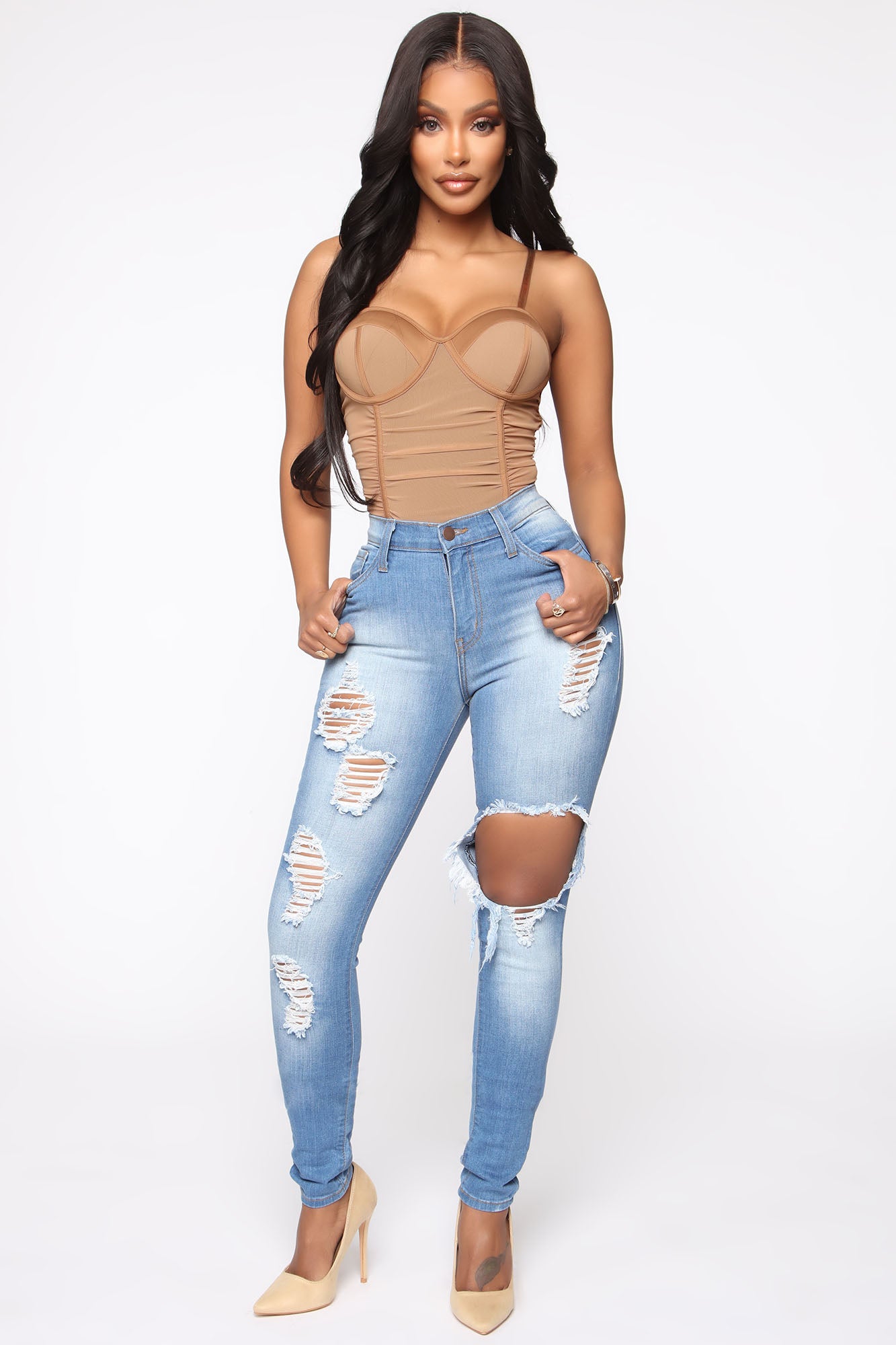 Glistening Jeans - Medium Wash - Image 8
