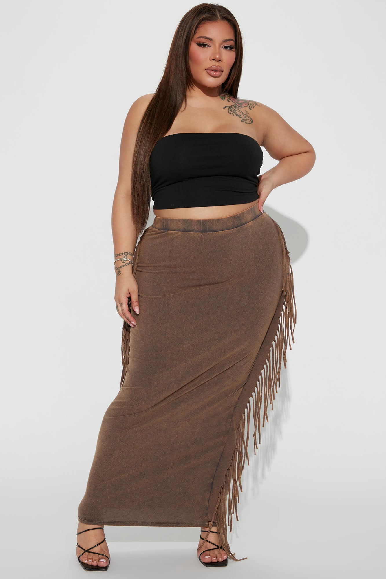 Sahara Mineral Wash Maxi Skirt - Brown - Image 5