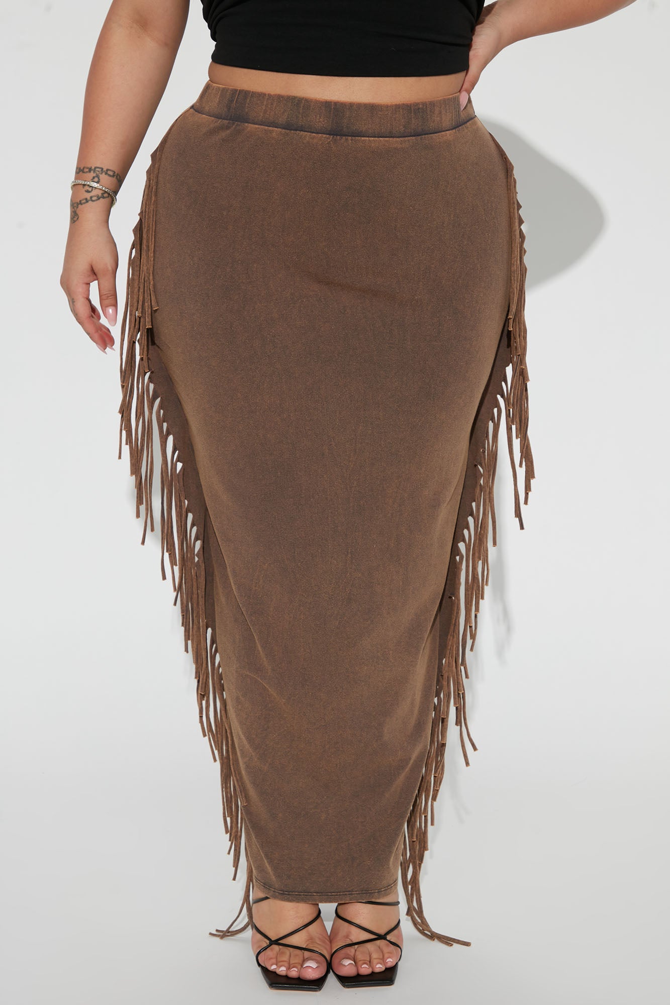 Sahara Mineral Wash Maxi Skirt - Brown - Image 6