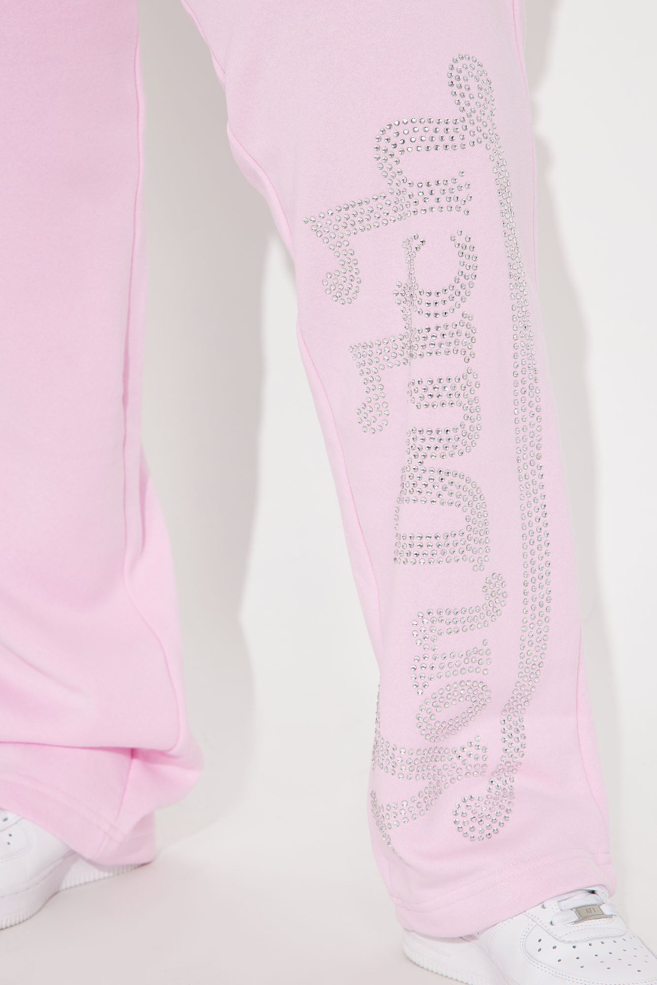 Von Dutch Rhinestone Wide Leg Pant - Pink - Image 3