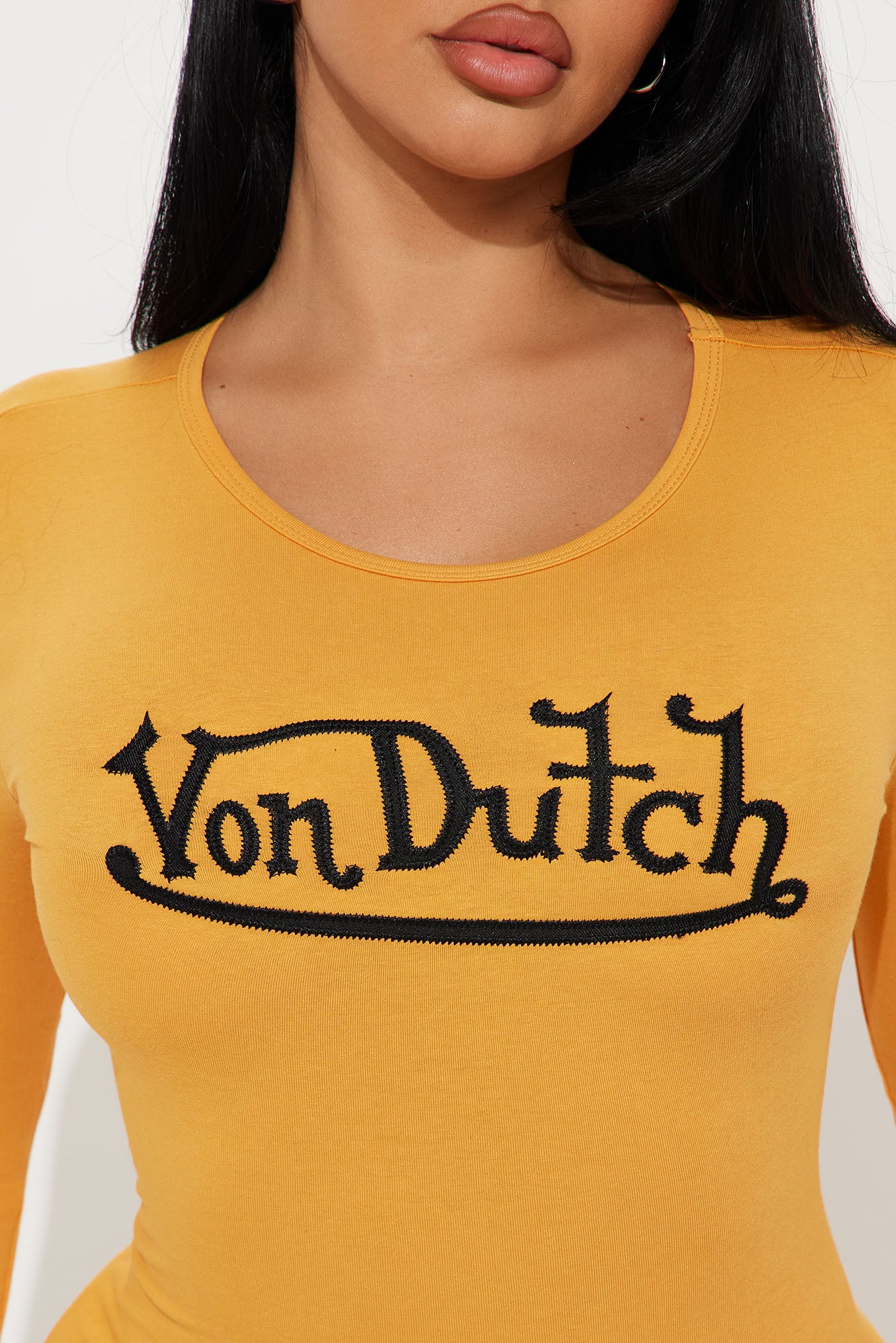 Von Dutch Embroidered Mini Dress - Orange - Image 3