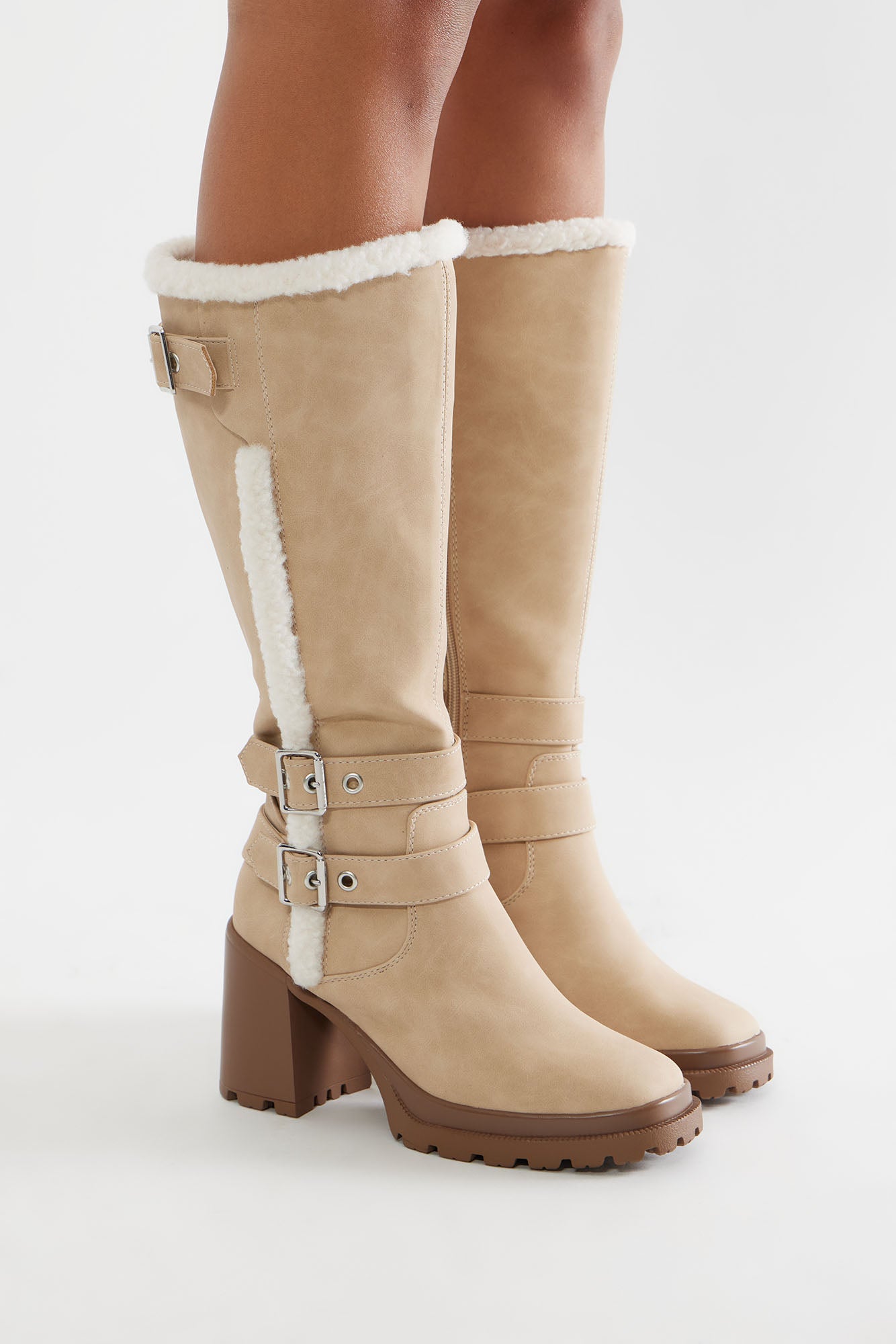 Colt Buckle Boots - Beige - Image 4