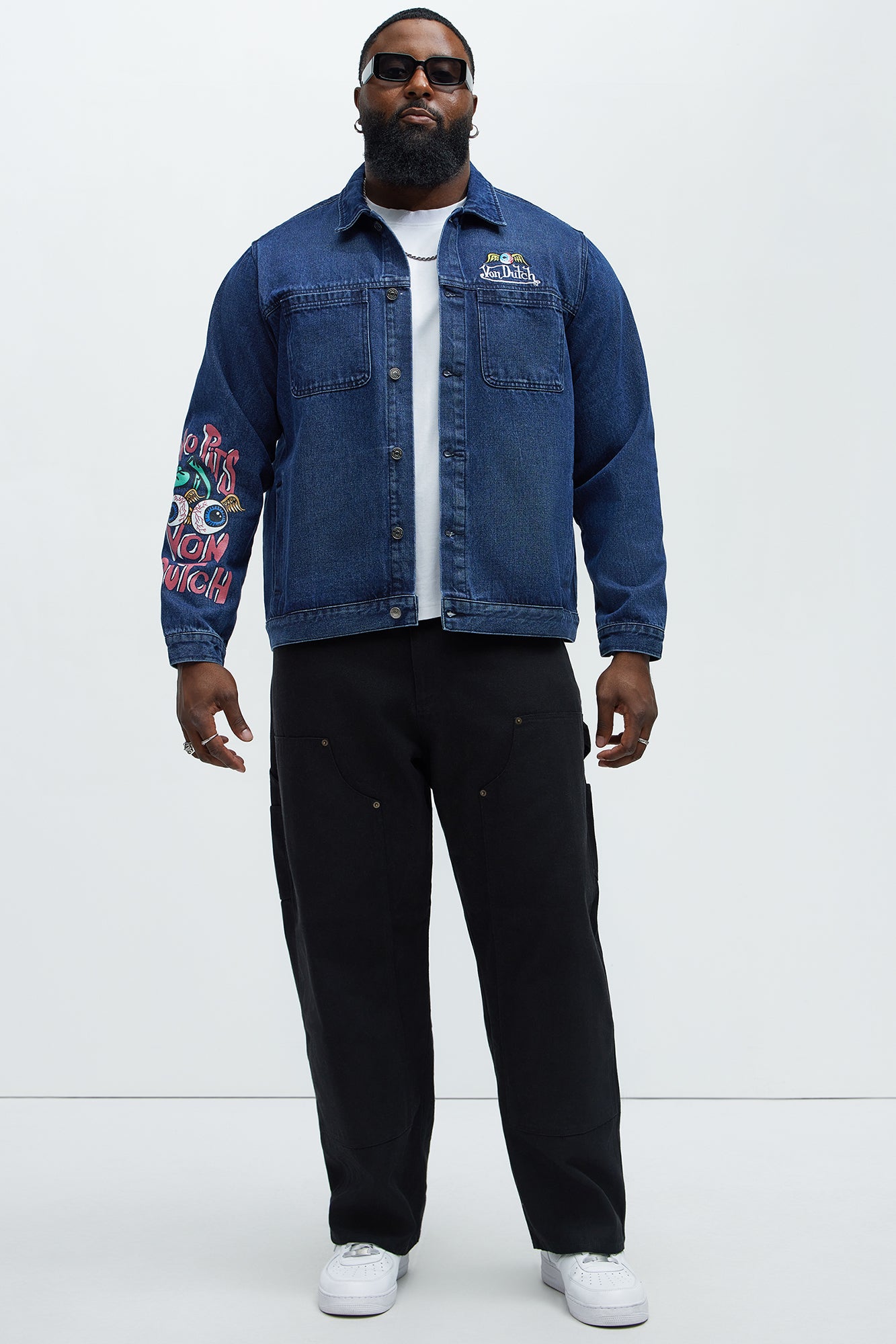 Von Dutch Patchwork Denim Jacket - Navy - Image 9