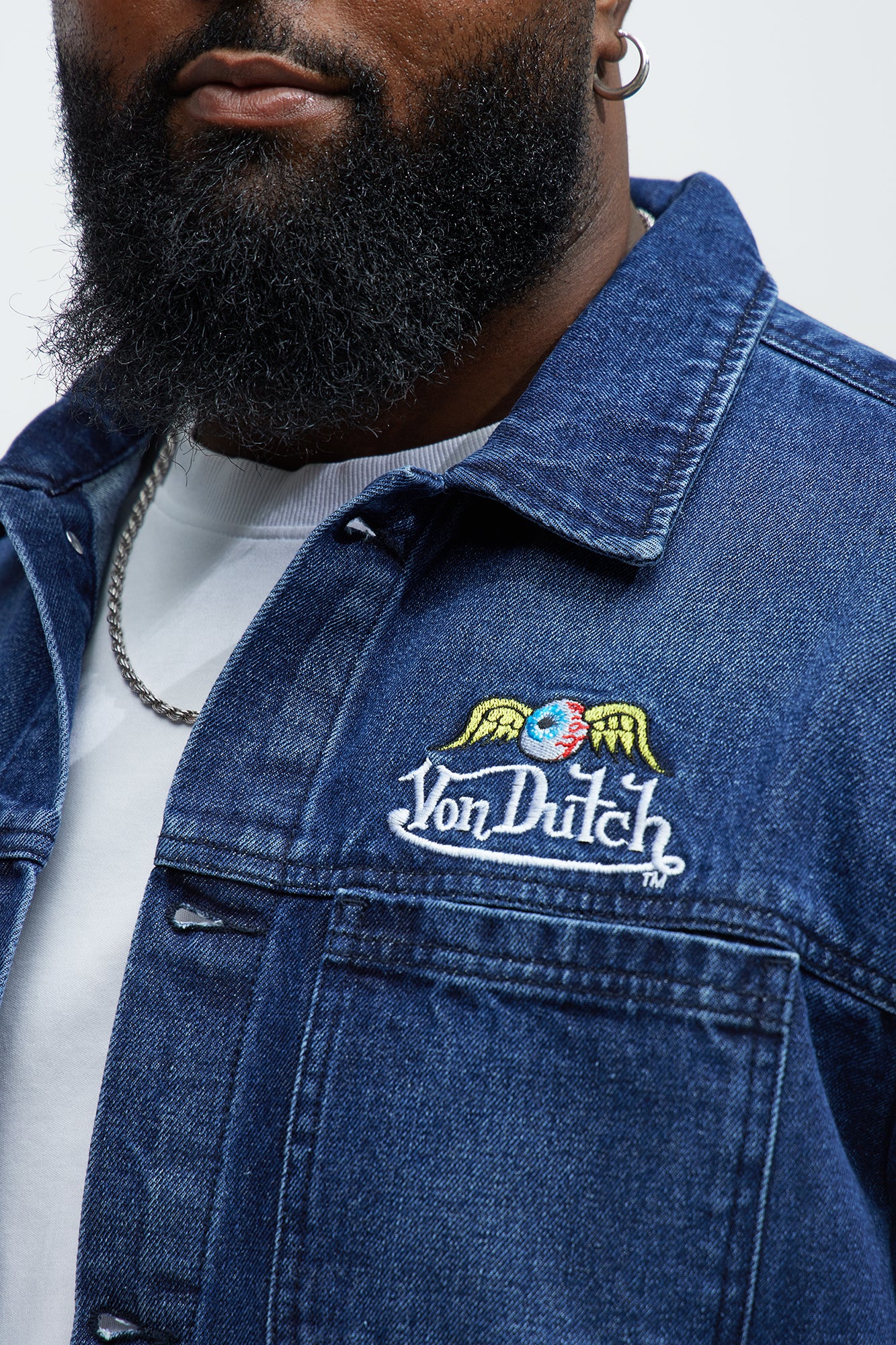 Von Dutch Patchwork Denim Jacket - Navy - Image 8