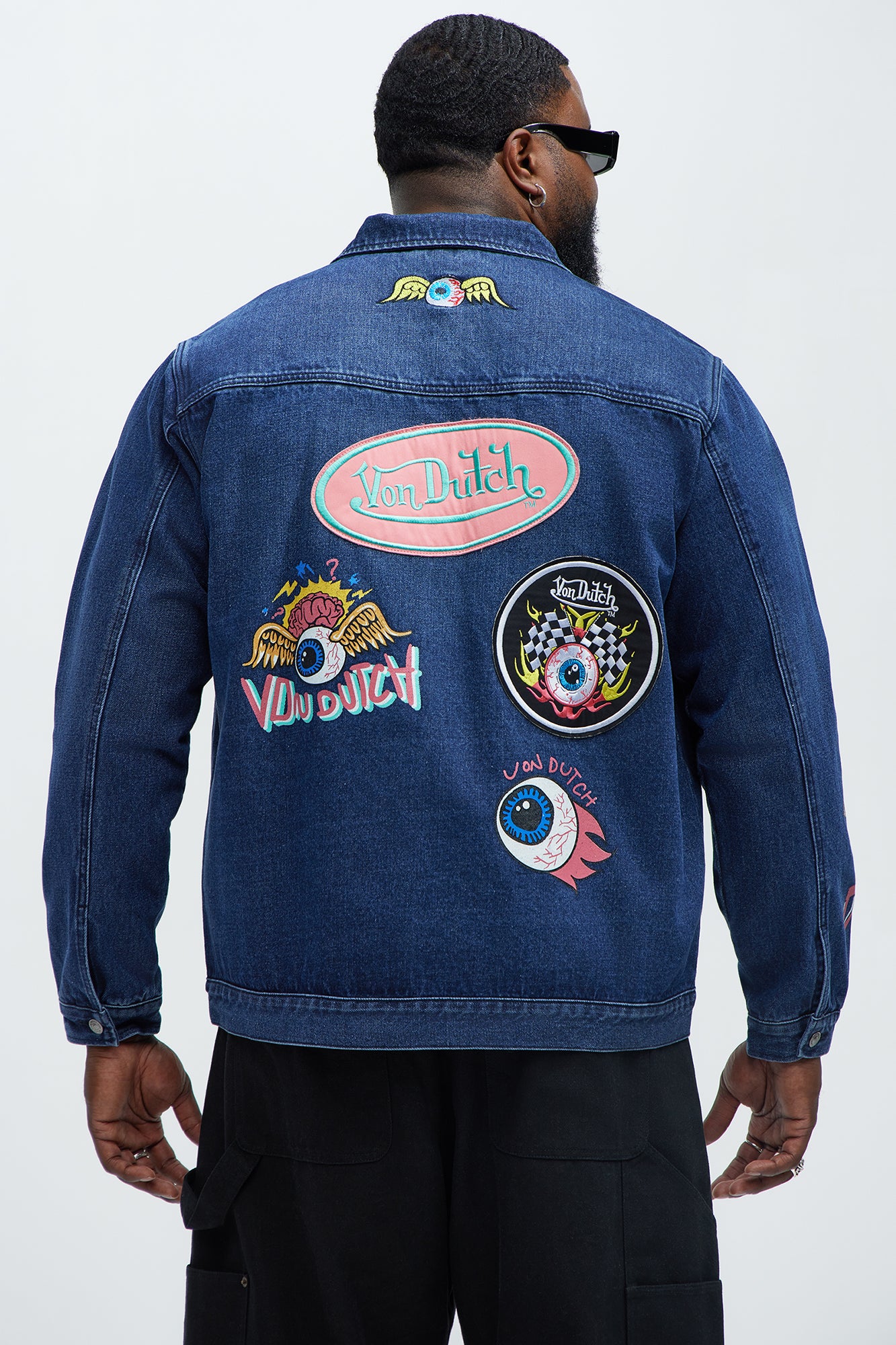 Von Dutch Patchwork Denim Jacket - Navy - Image 6