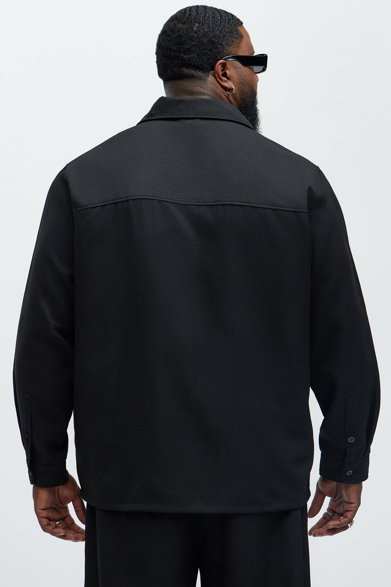 Kerr Textured Button Up Shirt - Black - Image 7