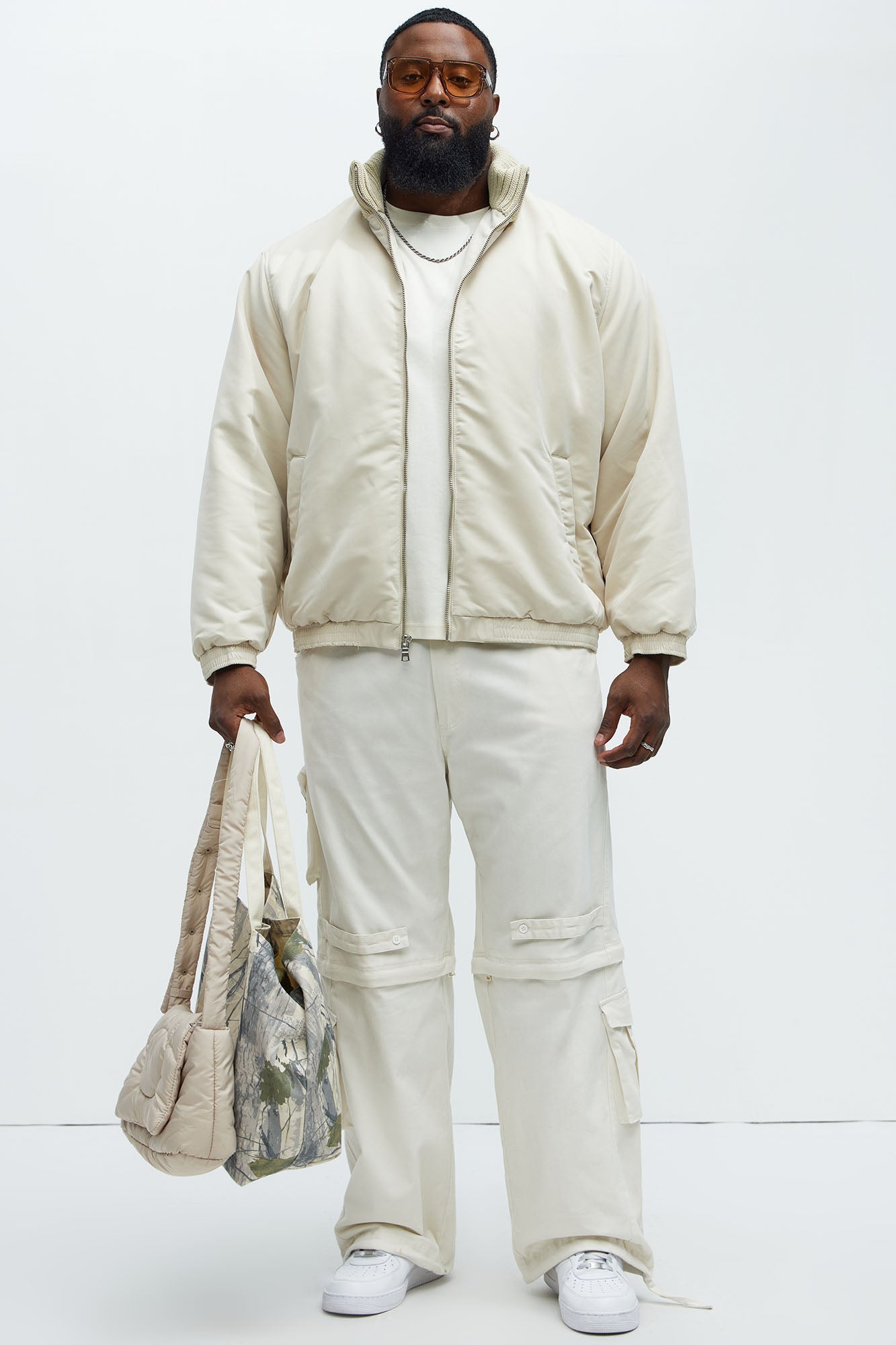 Back To U Bomber Jacket - Beige - Image 5