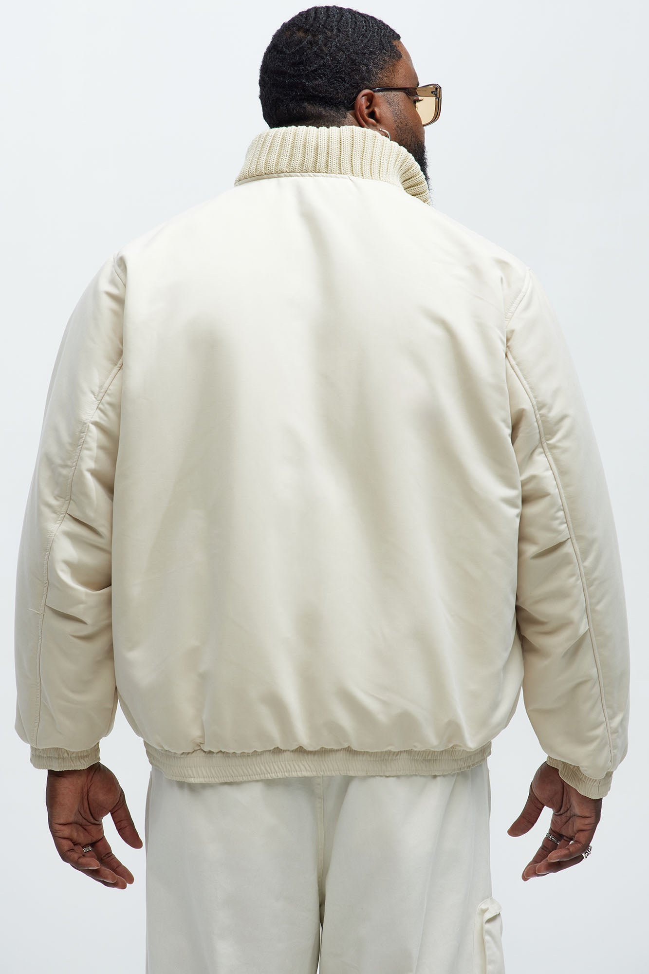 Back To U Bomber Jacket - Beige - Image 8
