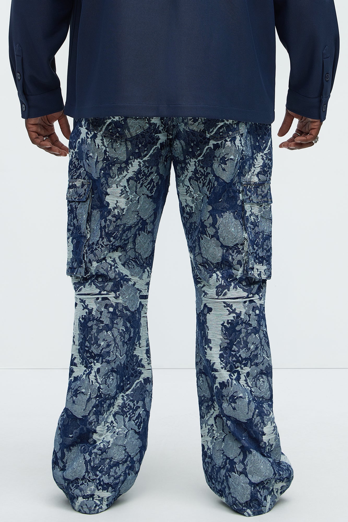 Inspired Stacked Skinny Flare Jeans - Dark Wash - Image 9
