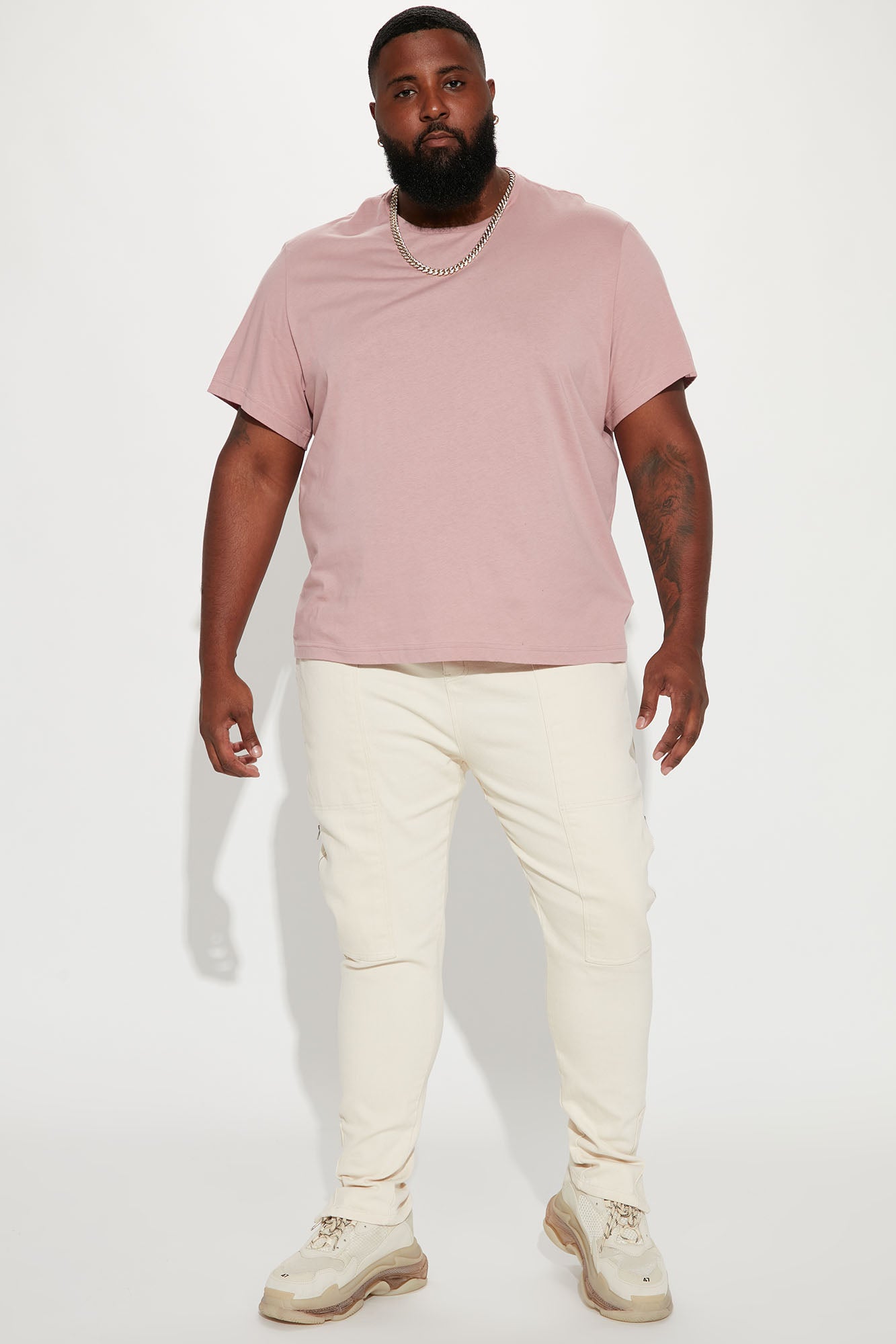 Essential Short Sleeve Crew Tee - Mauve - Image 5