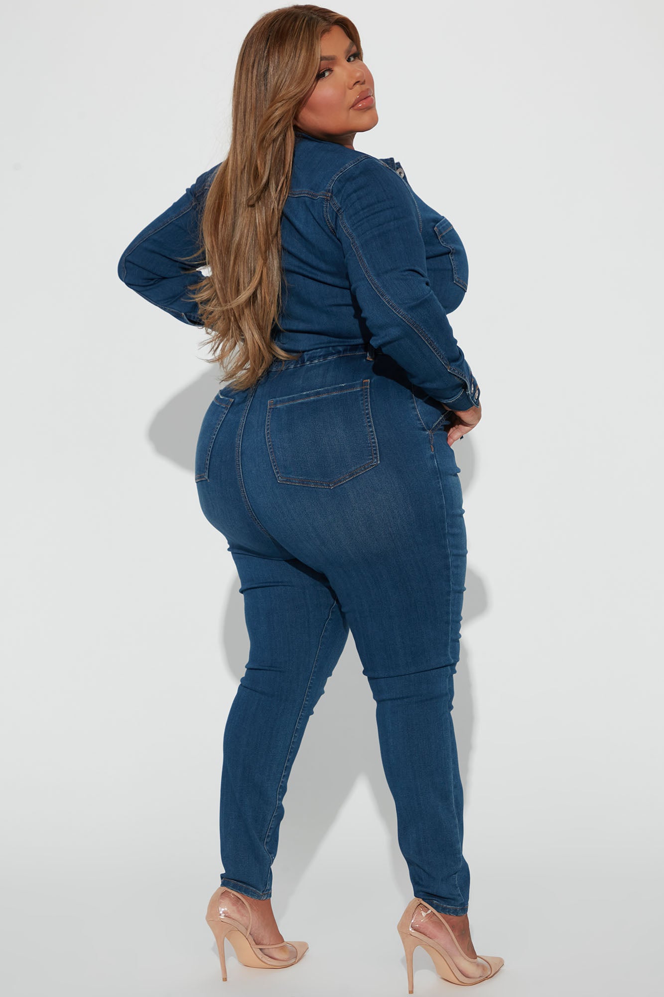 Don't Go Denim Jumpsuit - Dark Wash - Image 6