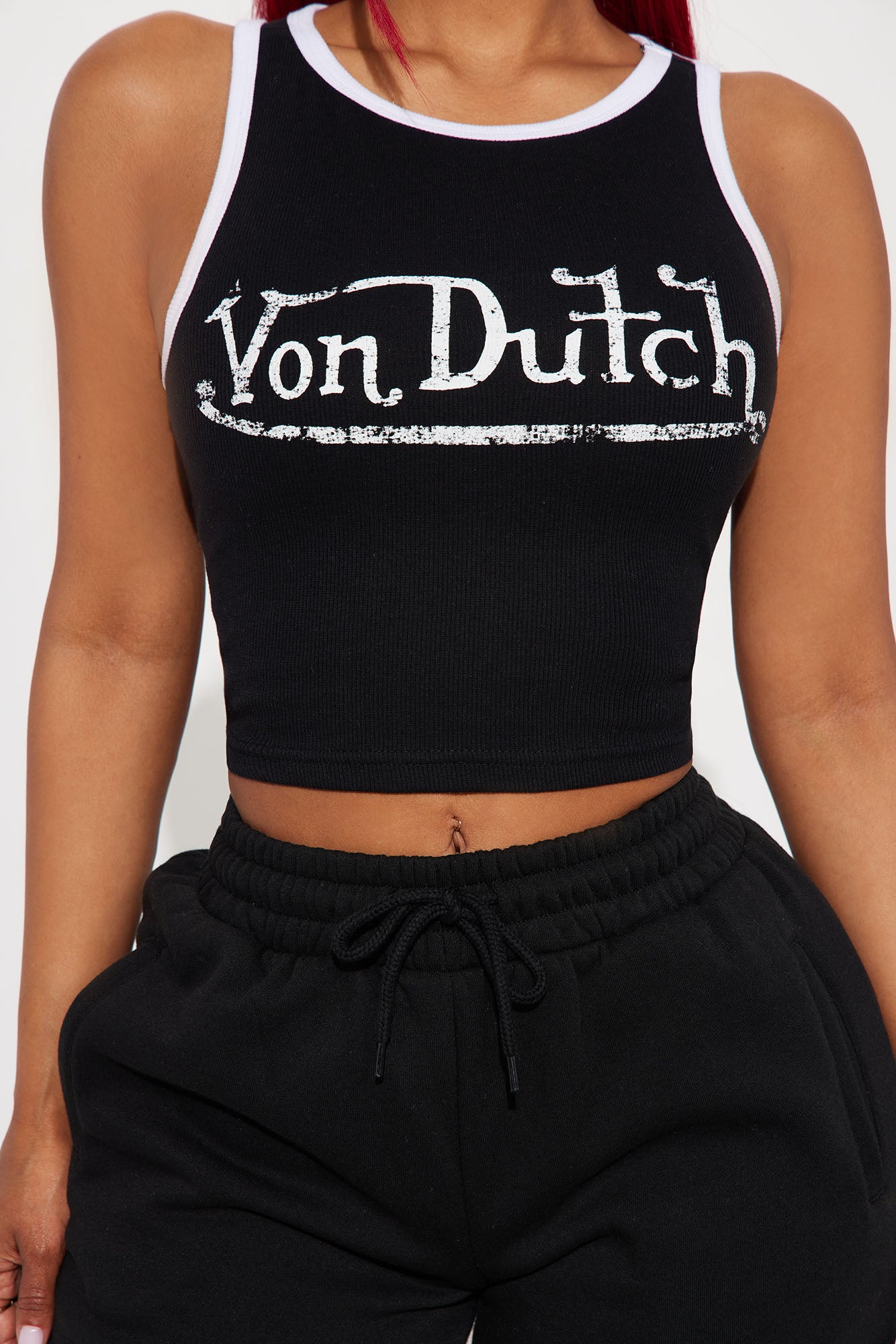Von Dutch Ringer Tank Top - Black/White - Image 4