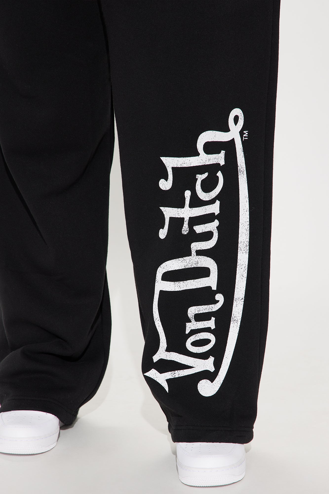 Von Dutch Washed Wide Leg Pant - Black/White - Image 7